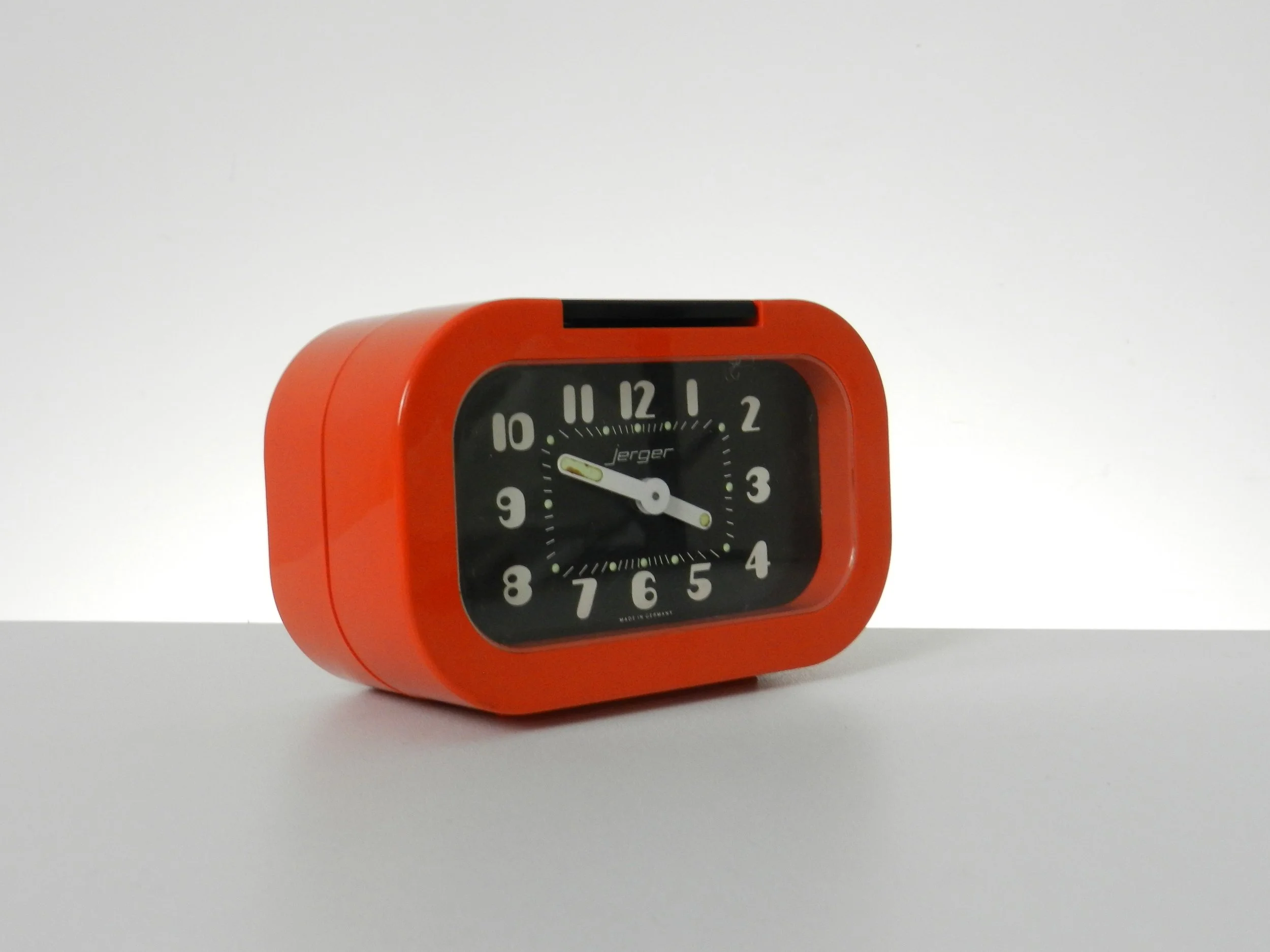 Space age alarm clock by Jerger.  West Germany, 1970s.