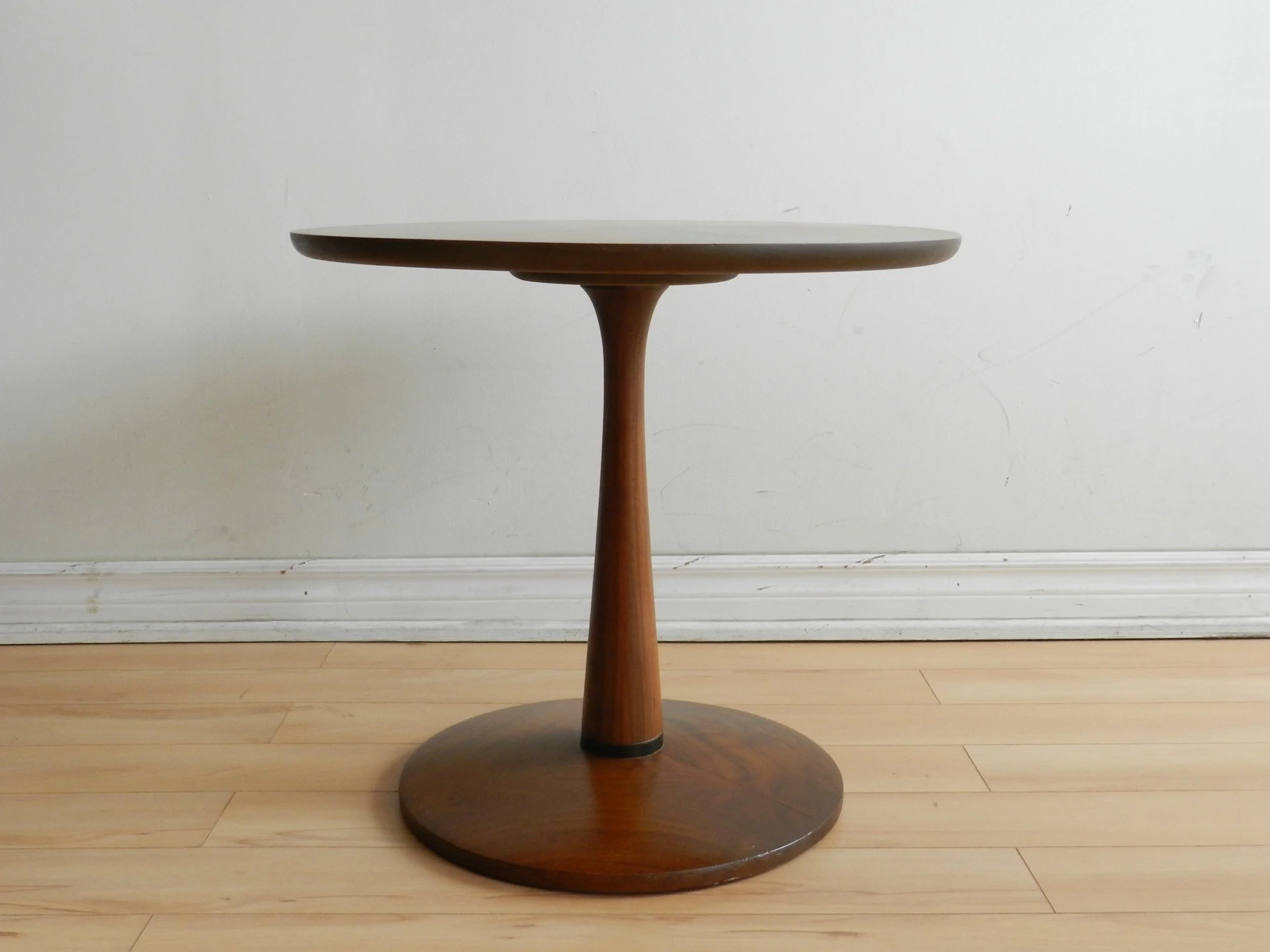 “Declaration” walnut side table designed by Kipp Stewart for Drexel.  USA, 1960s.