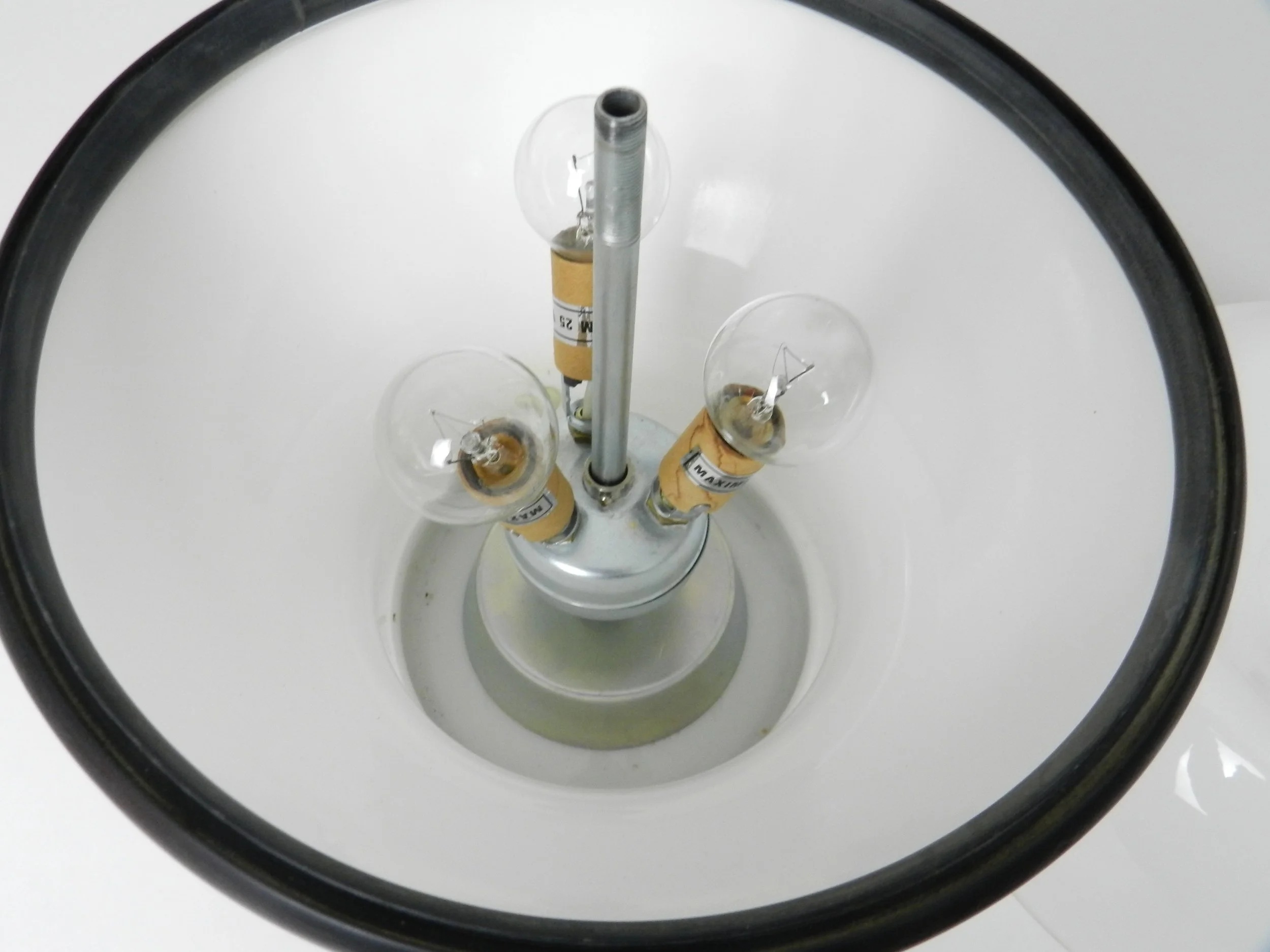 Space age lamp in plastic and chrome attributed to Reggiani.  Italy, 1970s.