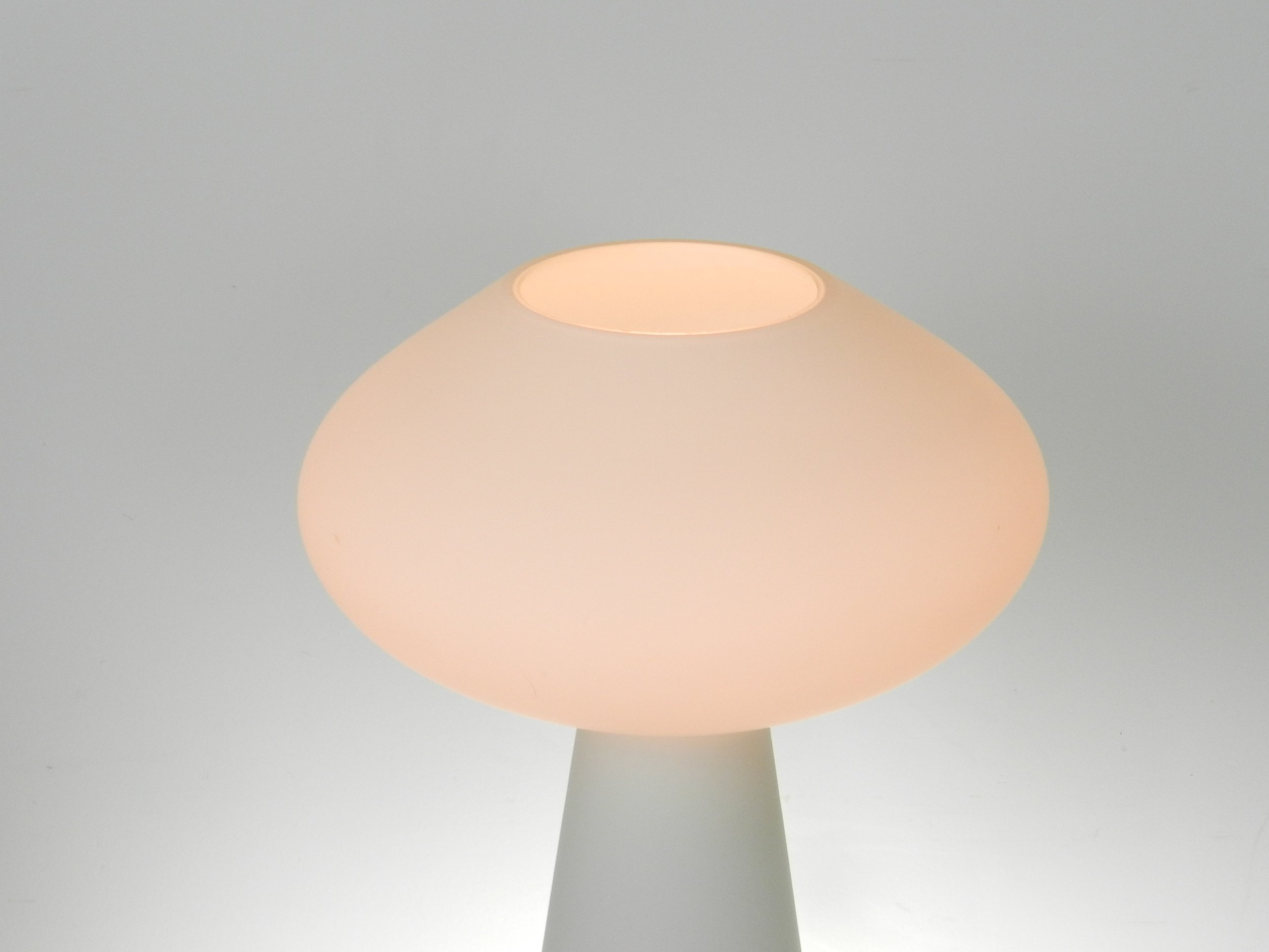 Tall opaline glass lamp designed by Lisa Johansen-Pape.   Finland, 1960s.