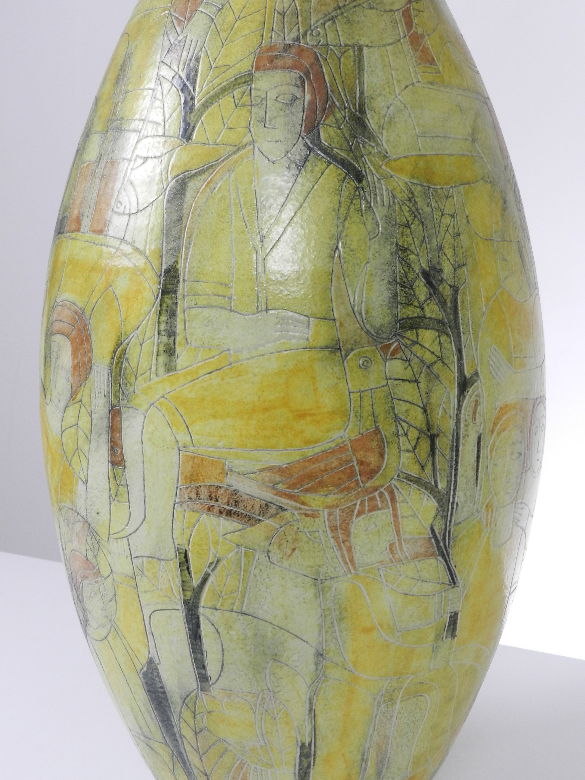 Pair of monumental pottery lamps by Susan and Theo Harlander for Brooklin Co.  Canada, 1960s.