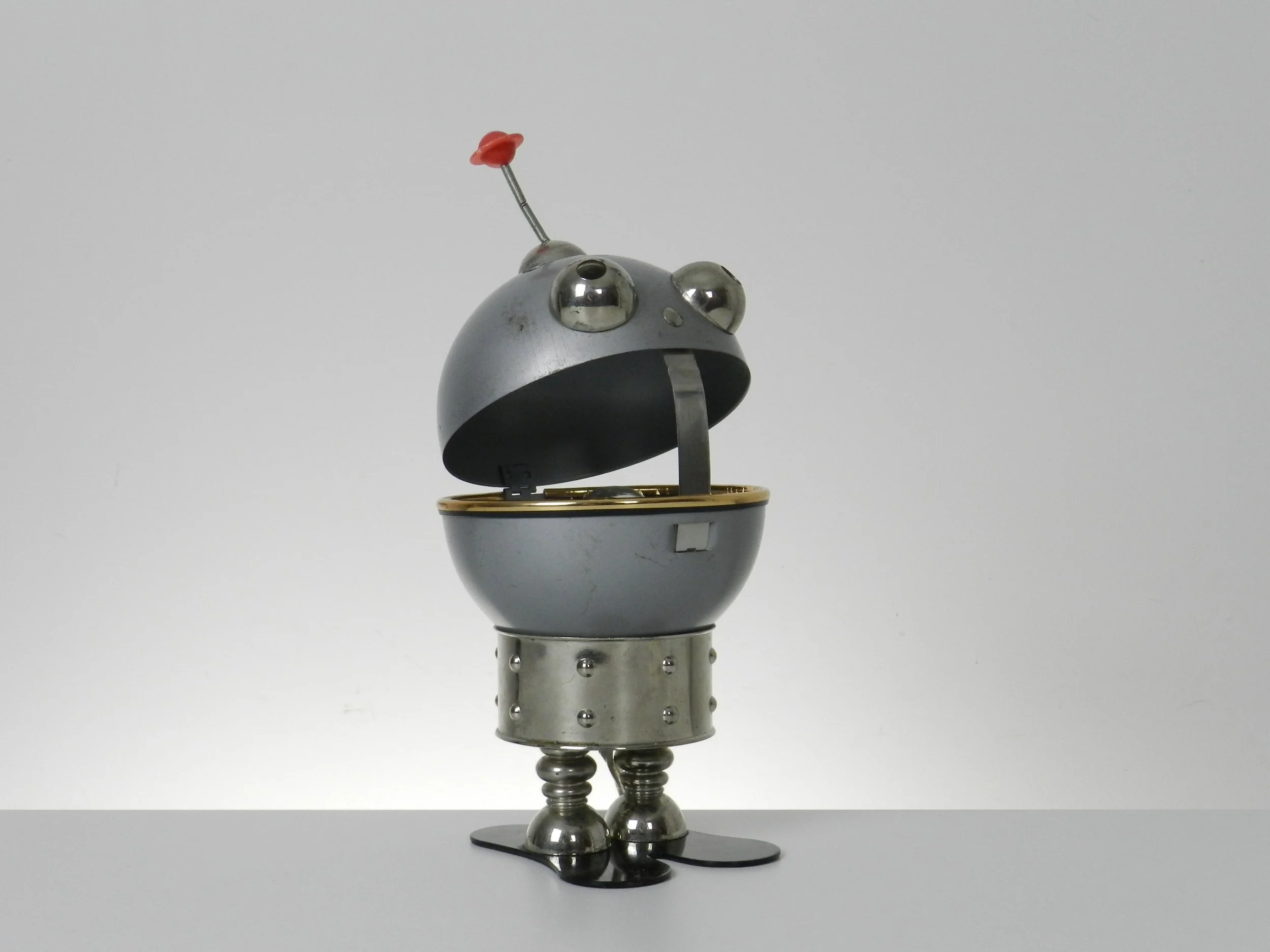 Space age robot lamp by Satco. Metal and plastic.  Italy, 1970s.