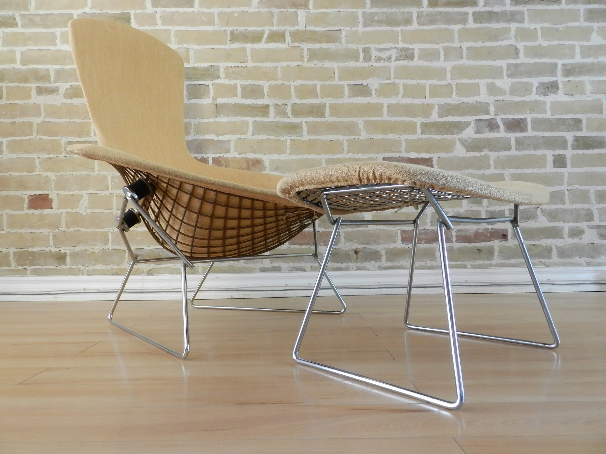 Bird lounge chair and ottoman designed by Harry Bertioa for Knoll.  USA, 1960s.