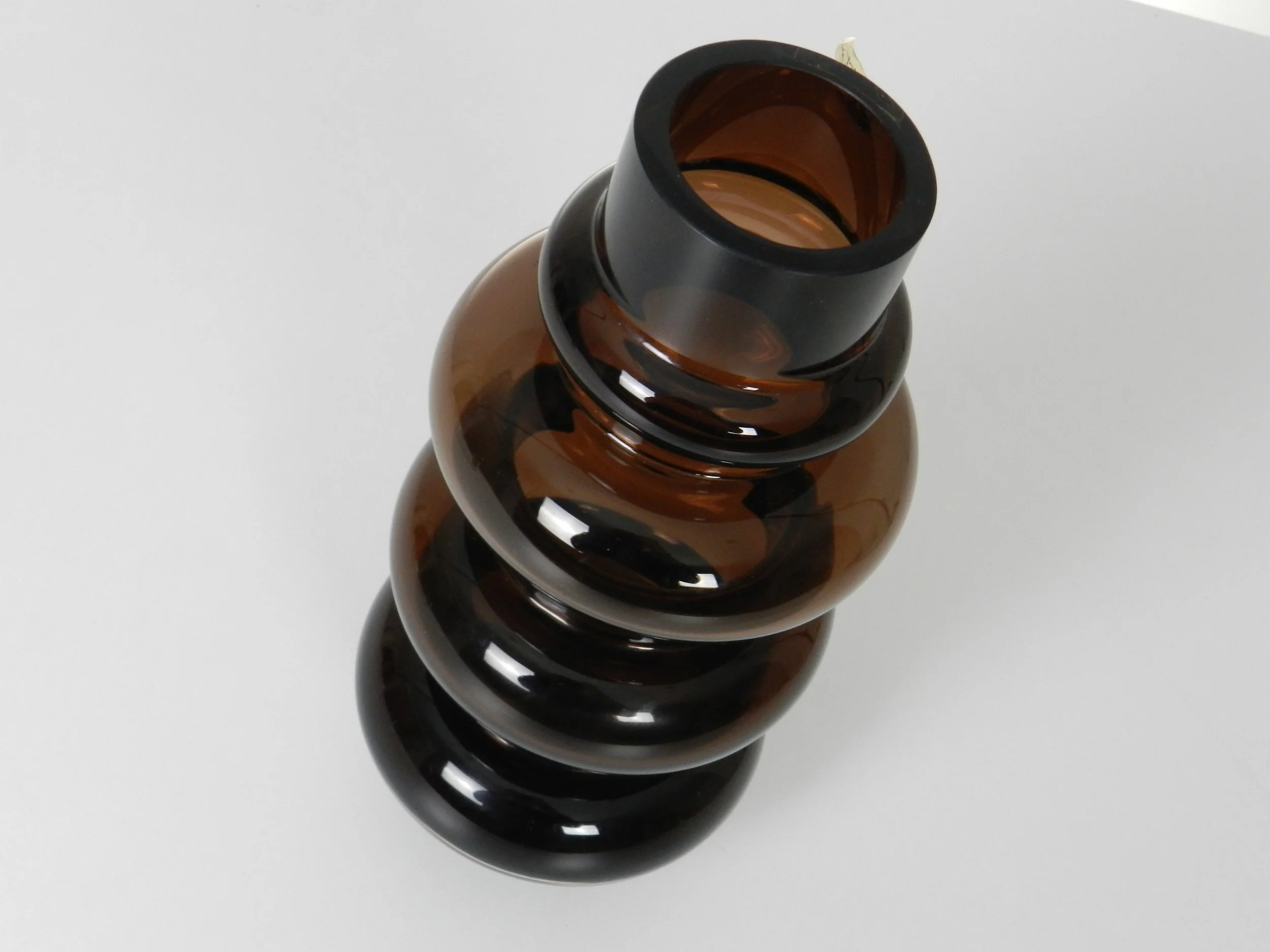 Glass Hoop vase designed by Tamara Aladin for Riihimaki.  Finland, 1960s.