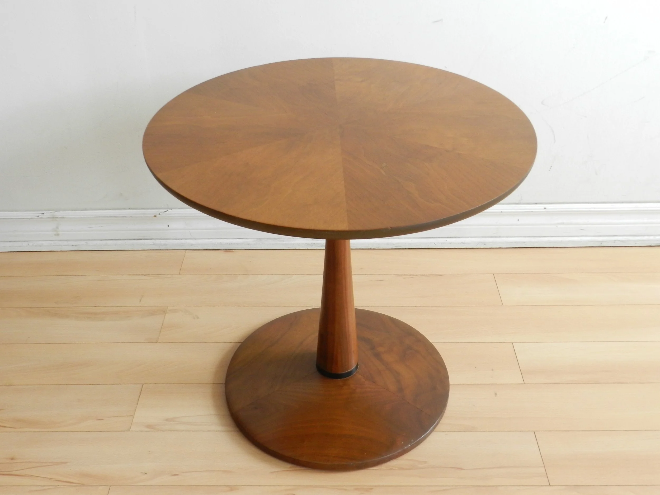 “Declaration” walnut side table designed by Kipp Stewart for Drexel.  USA, 1960s.