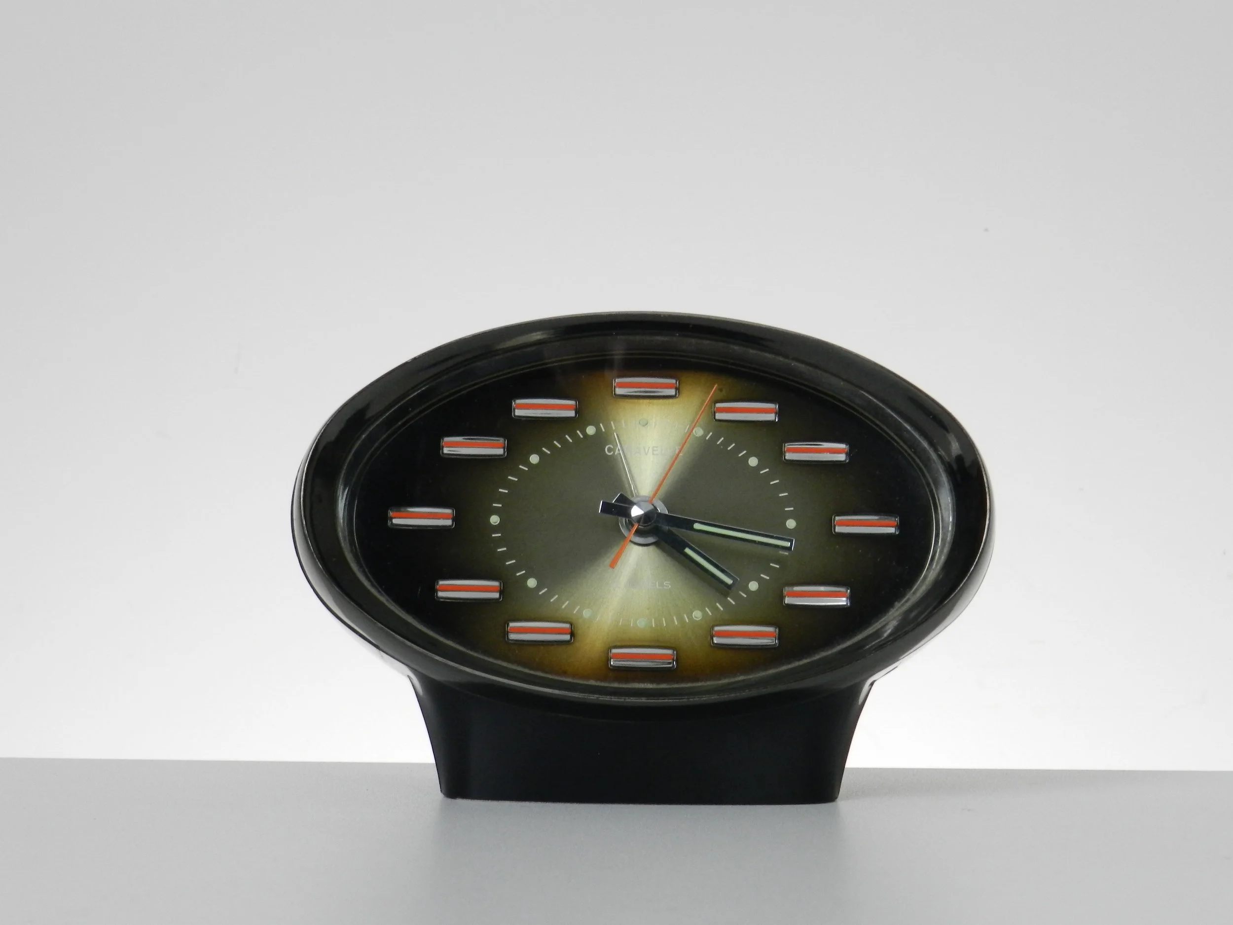 Space age wind up alarm clock by Caravelle.  Japan, 1960s.