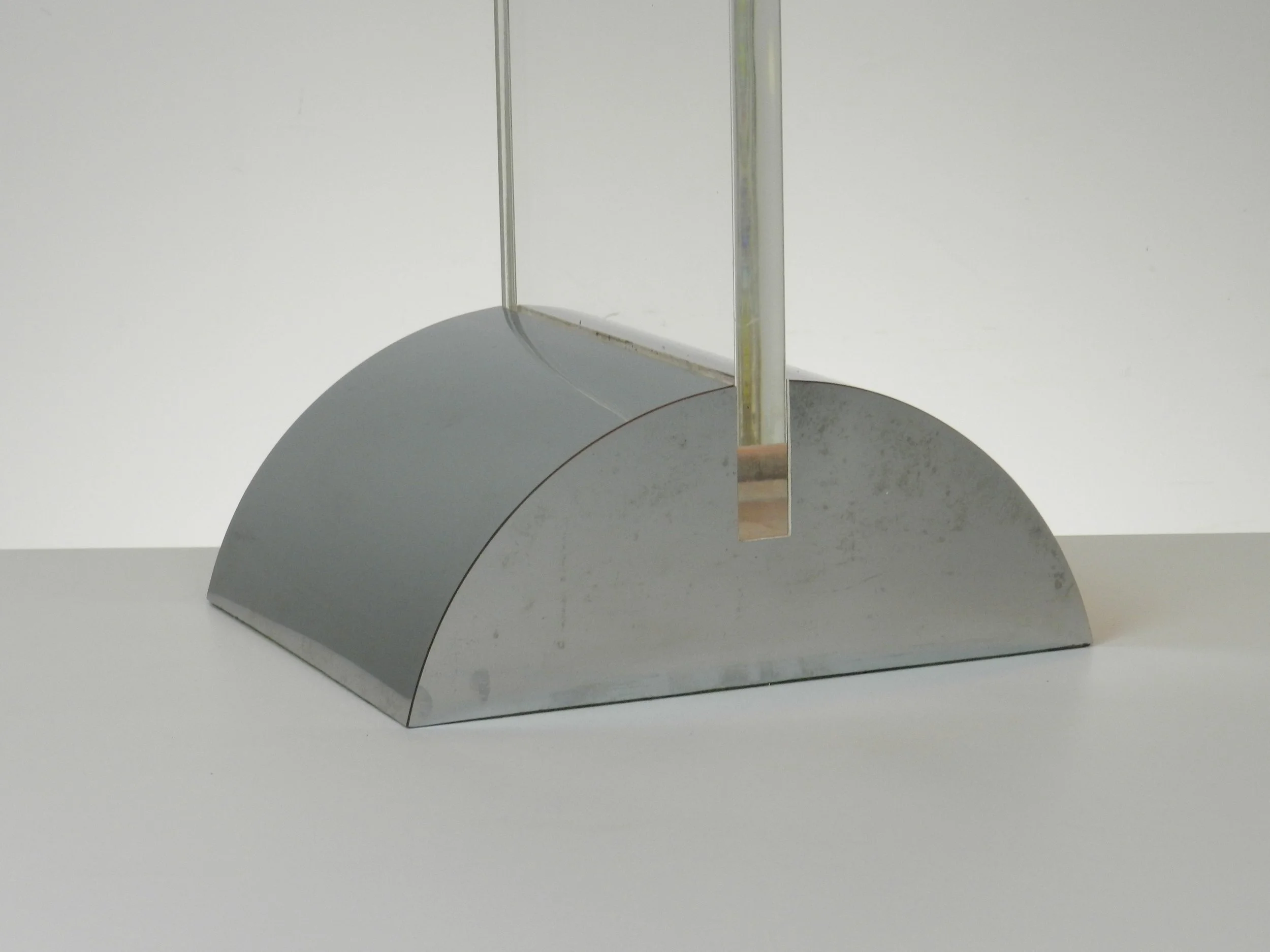 Modernist lamp in chrome and lucite lamp designed by Pierre Cardin for Kovacs.  USA. 1970s.