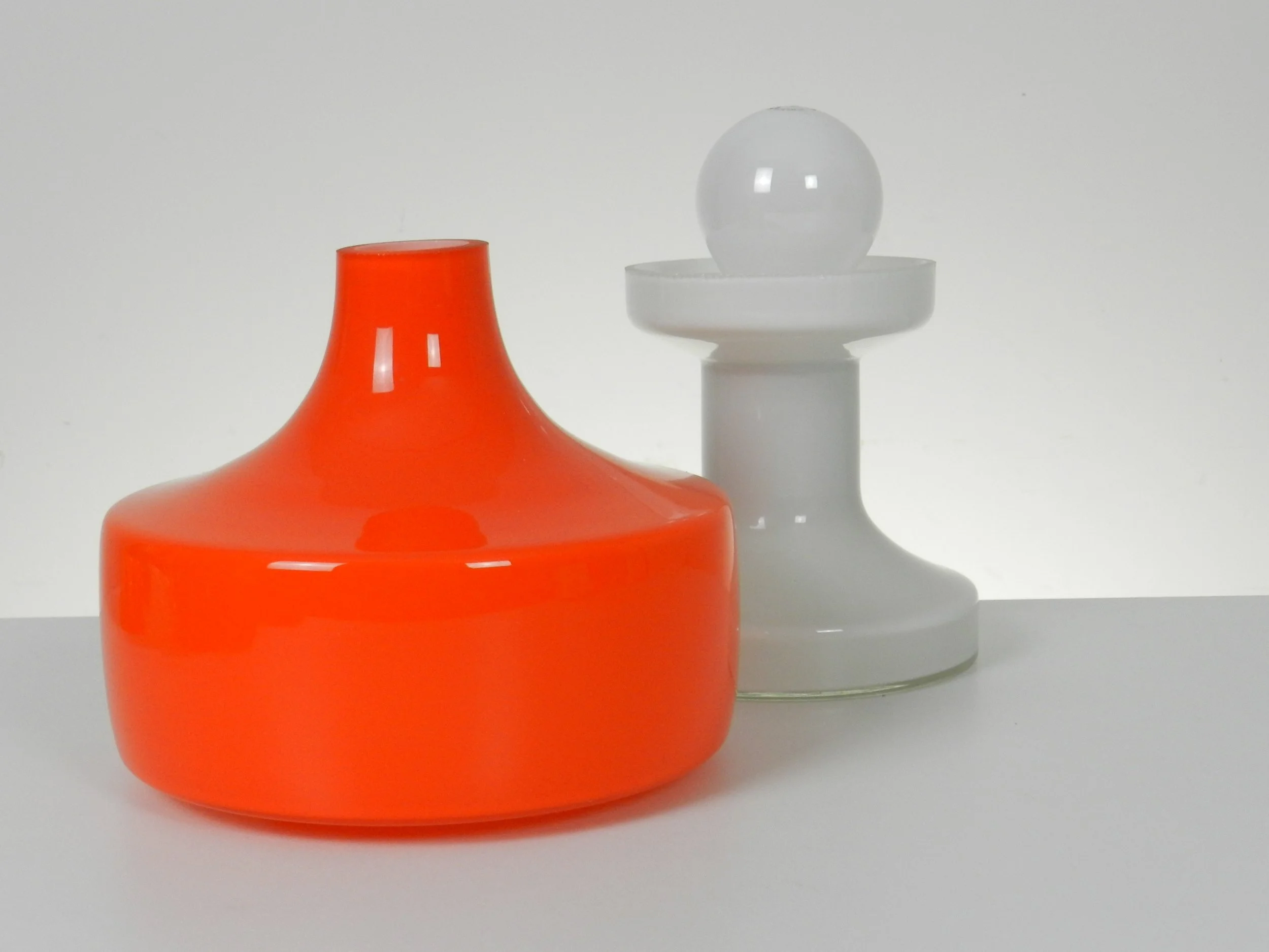 Cased glass lamp by Dijkstra.  Netherlands, 1970s.