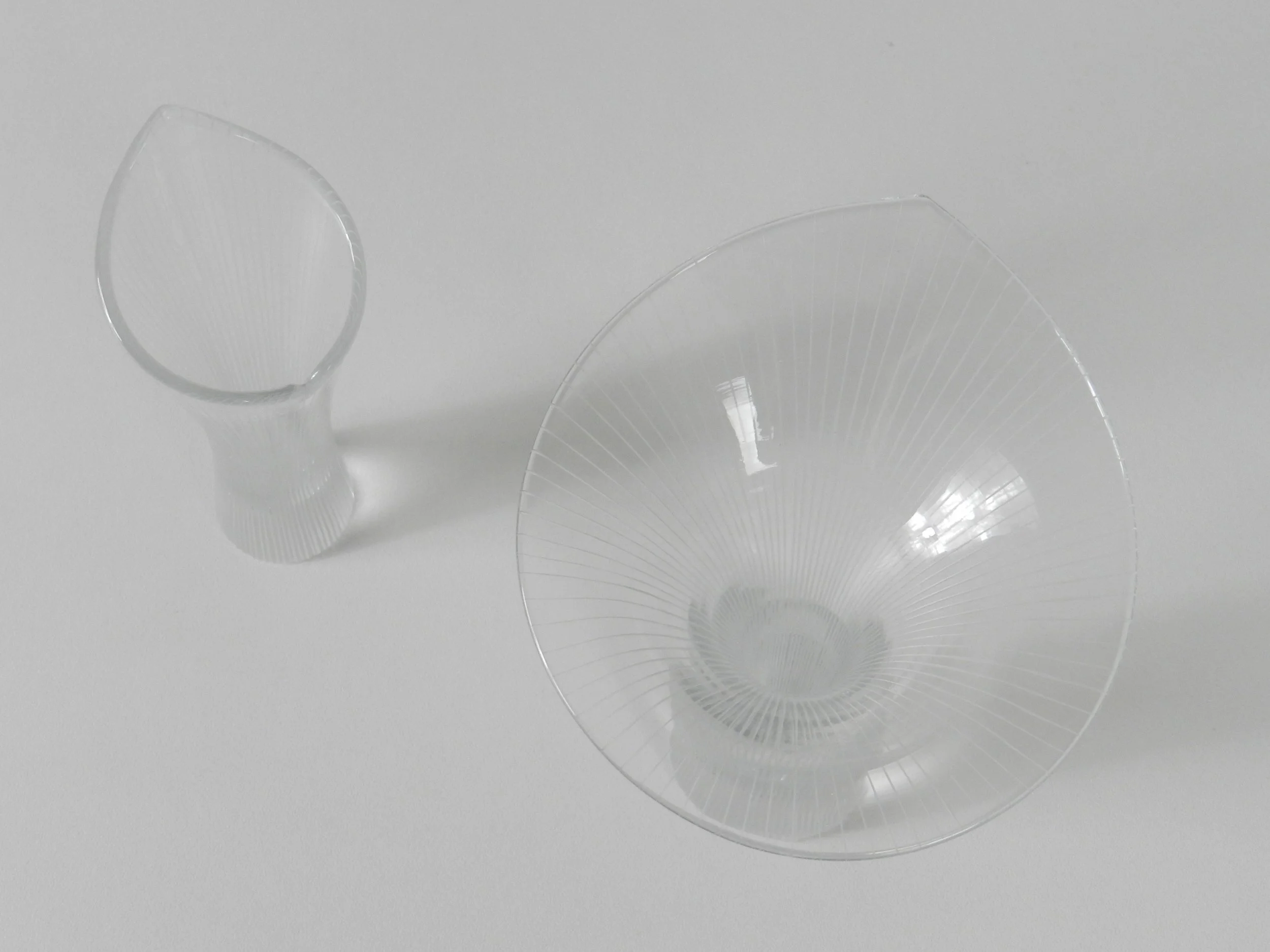 Pair of small Chanterelle vases designed by Tapio Wirkkala for Iittala.  Finland, 1960s.