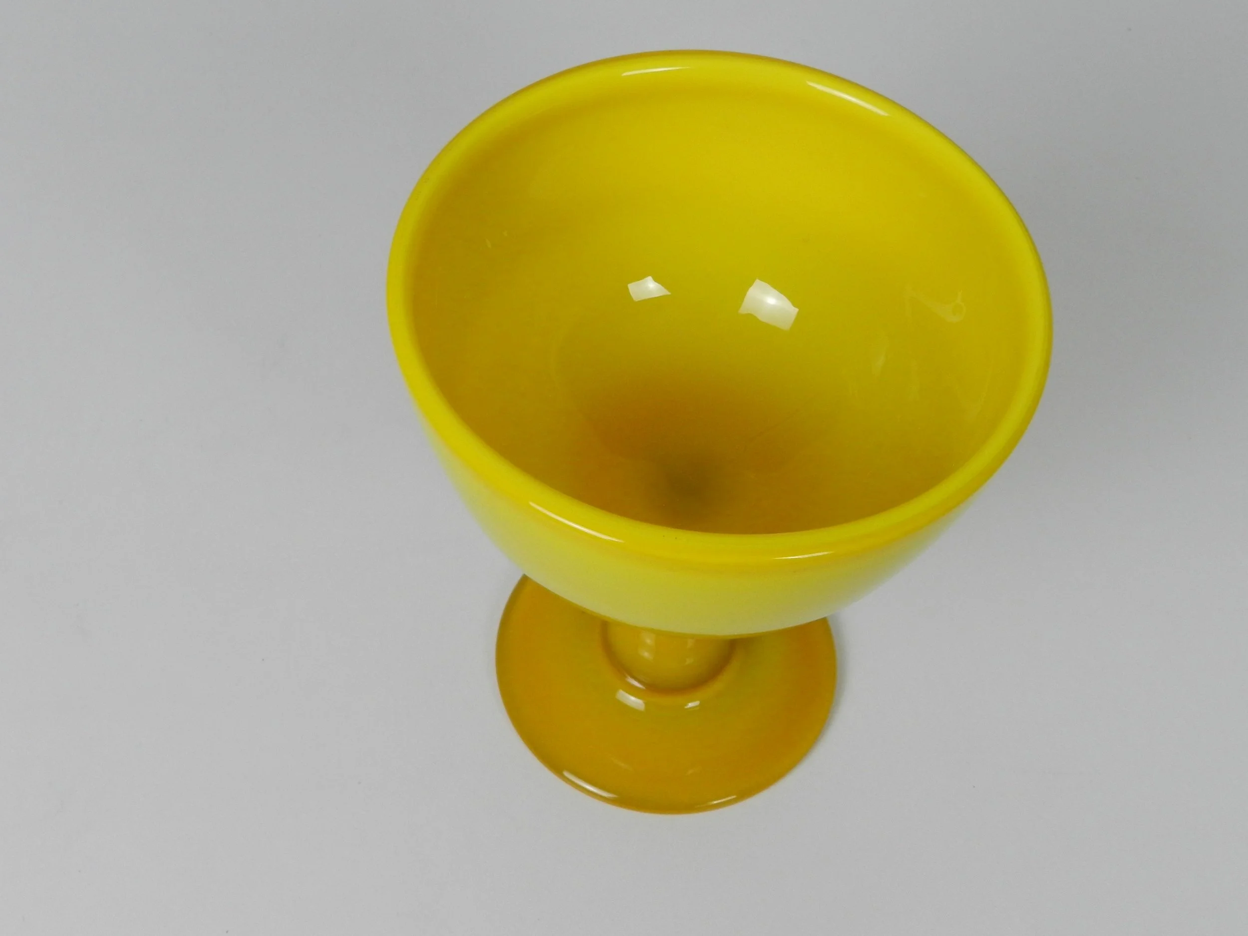 Glass footed bowl designed by Erik Hoglund for Boda.  Sweden, 1960s.
