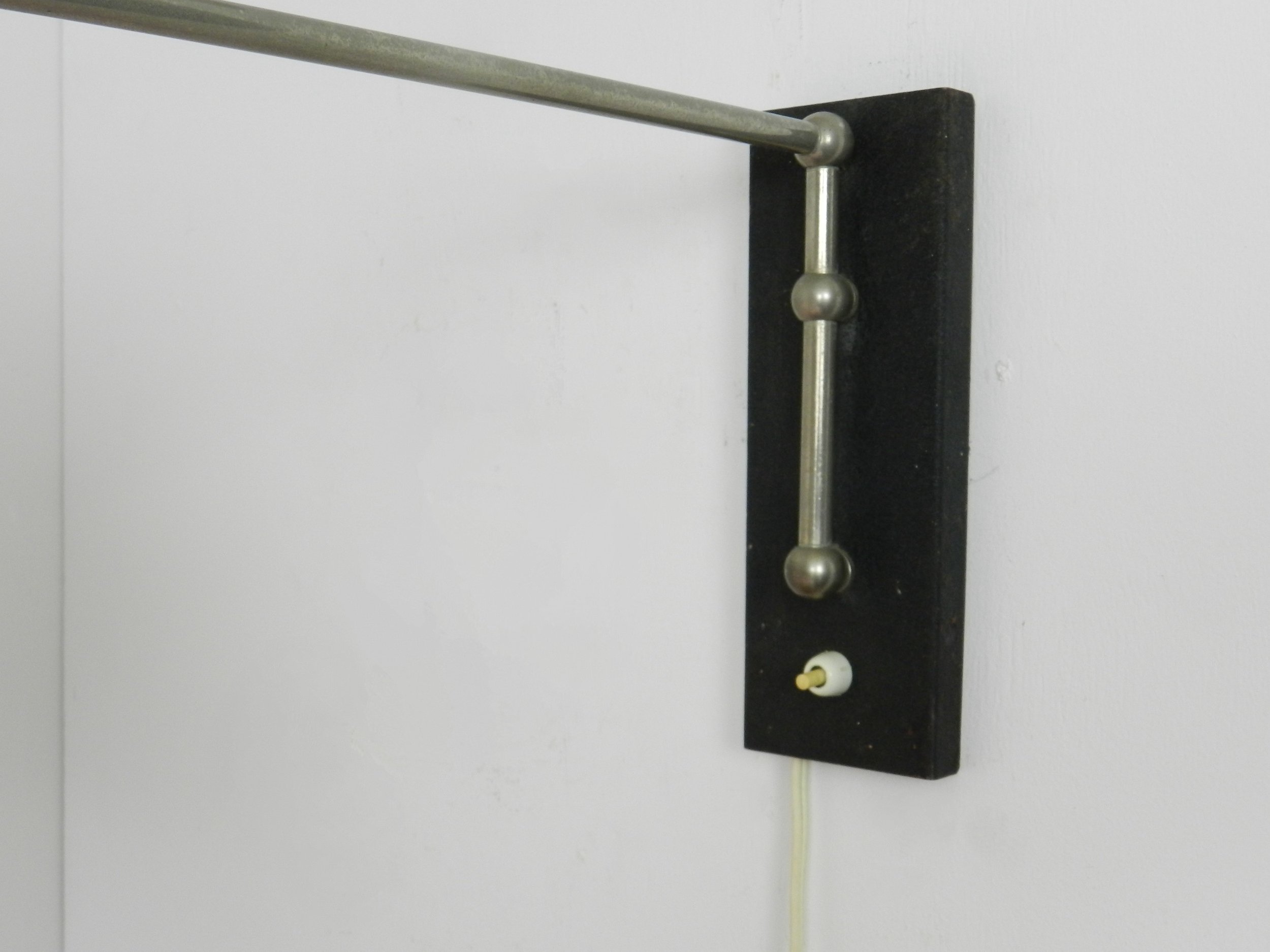 Mid century articulating wall lamp, possibly by Philips.  Netherlands, 1960s.