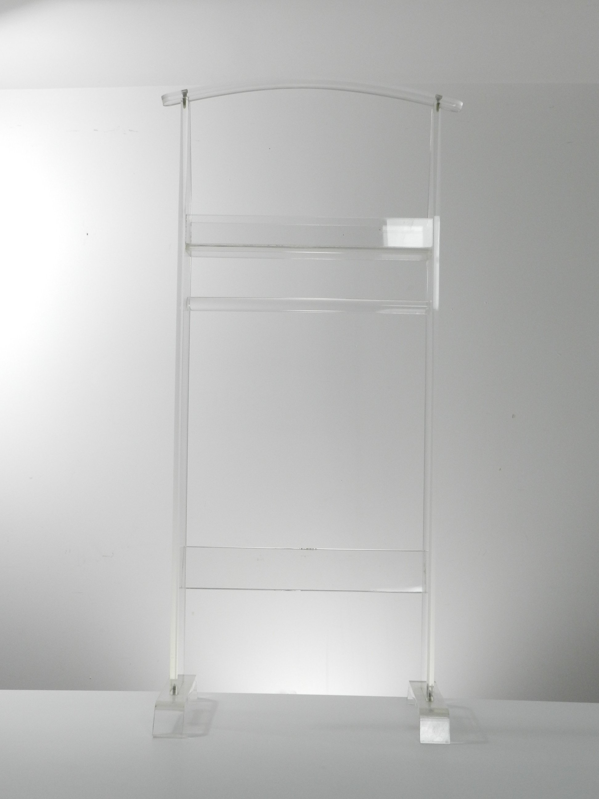 Vintage modernist valet in lucite.  circa 1980s.