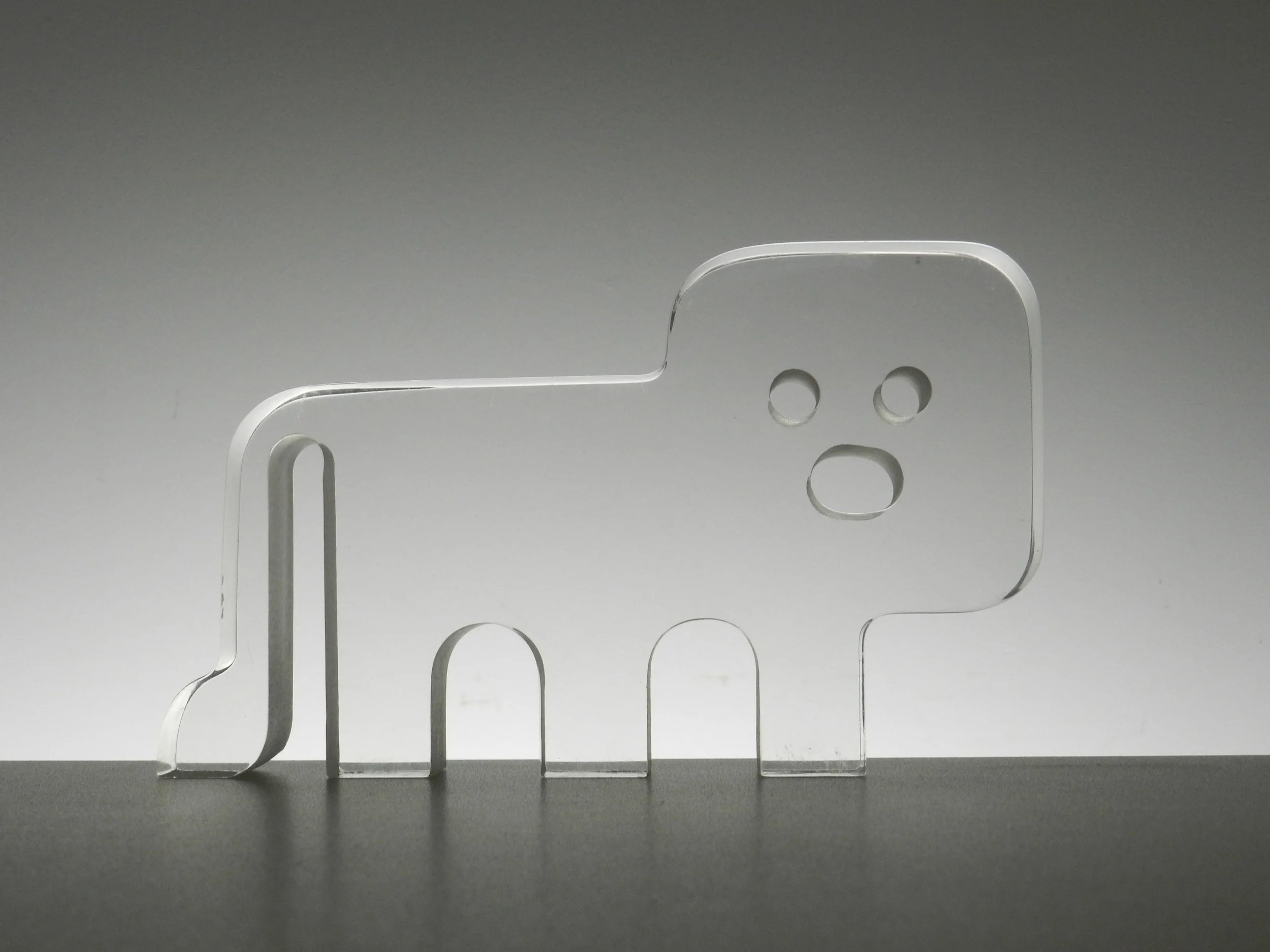 Lucite lion designed by Silvio Russo for Guzzini.  Italy, 1970s.