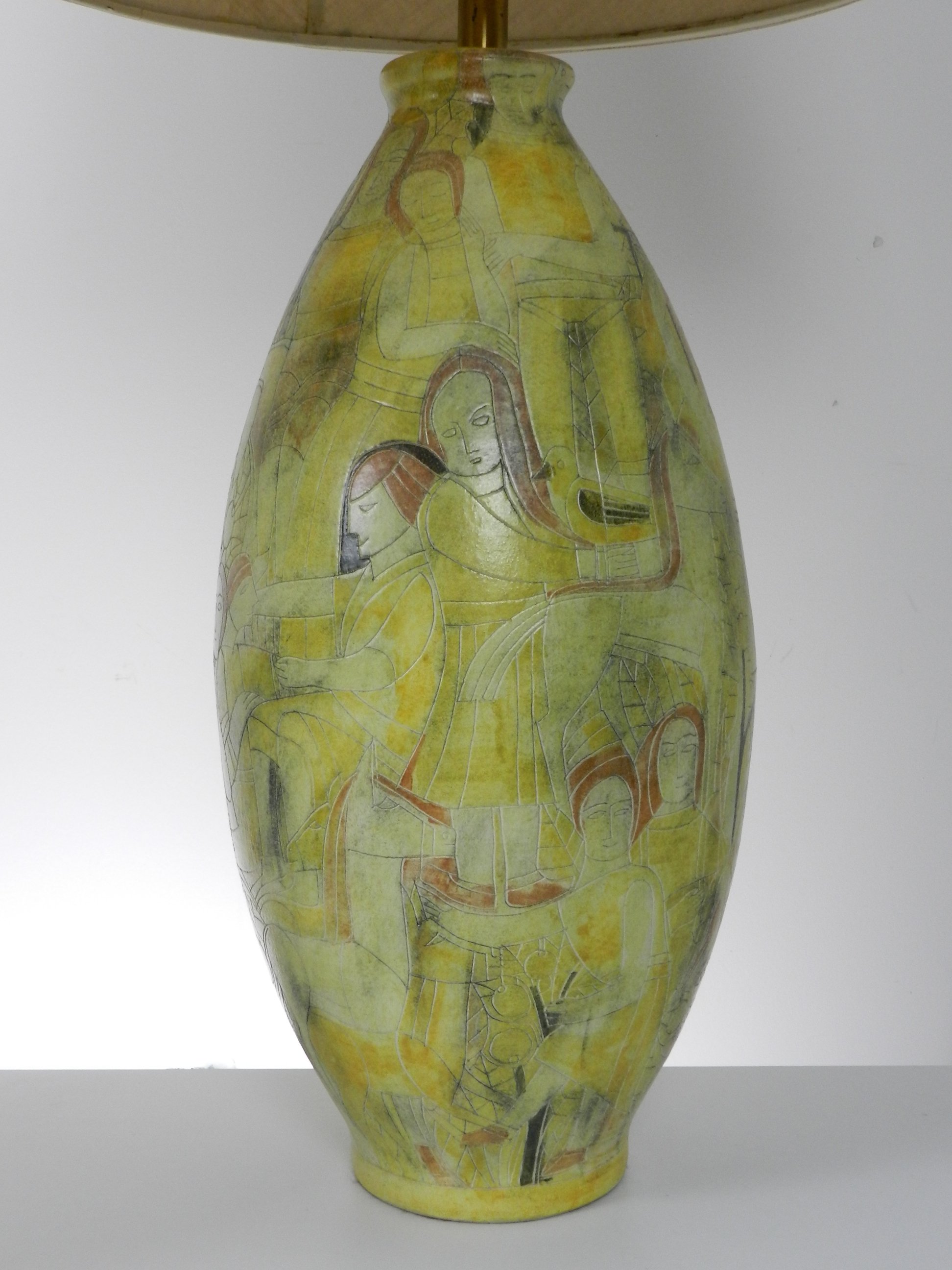 Pair of monumental pottery lamps by Susan and Theo Harlander for Brooklin Co.  Canada, 1960s.