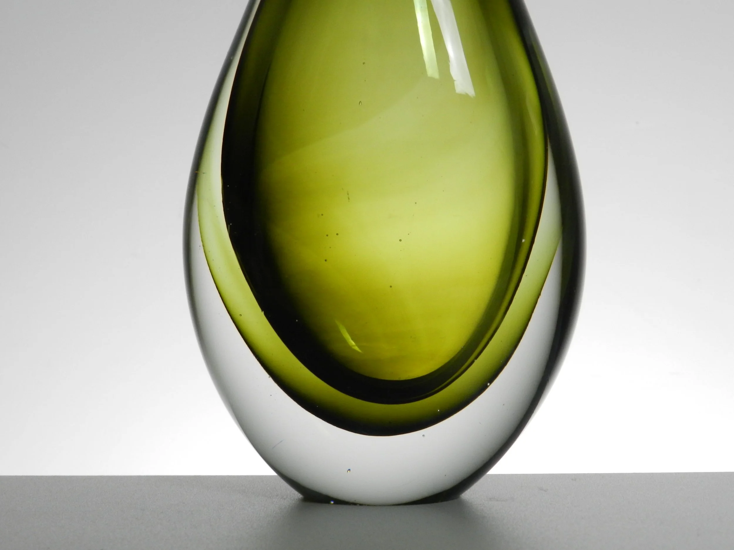 Heavy Murano sommerso glass vase.  Italy, 1970s.