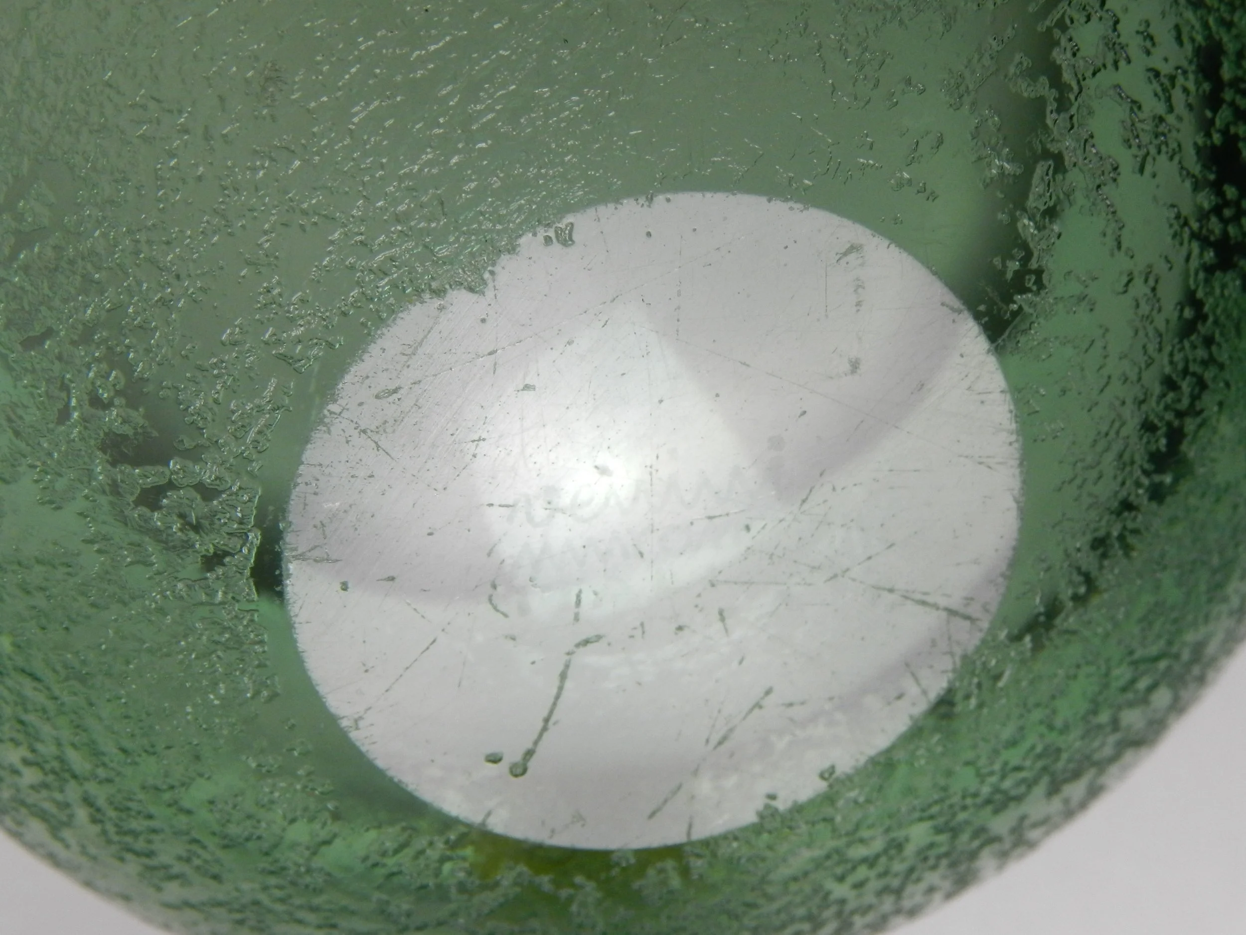 Murano glass ‘Corrosi’ bowl designed by Carlo Scarpa for Venini. Marked on bottom: Venini murano (acid stamp).  Italy, circa 1930s.  5 1/2” square x 3 1/2” high.