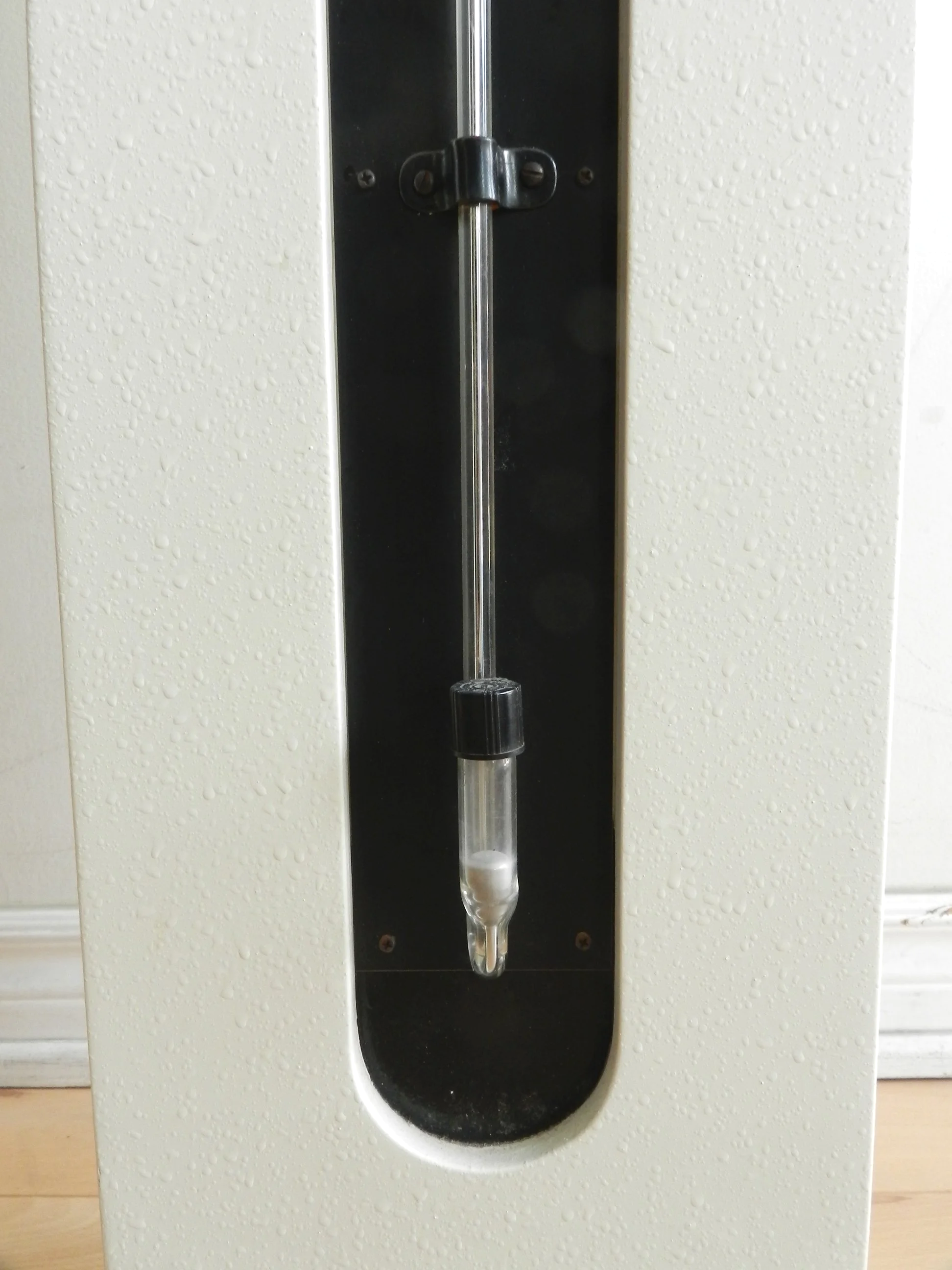 Modernist floor clock, thermometer and barometer designed by Franz T. Sartori for Turati.  Italy, 1960s.