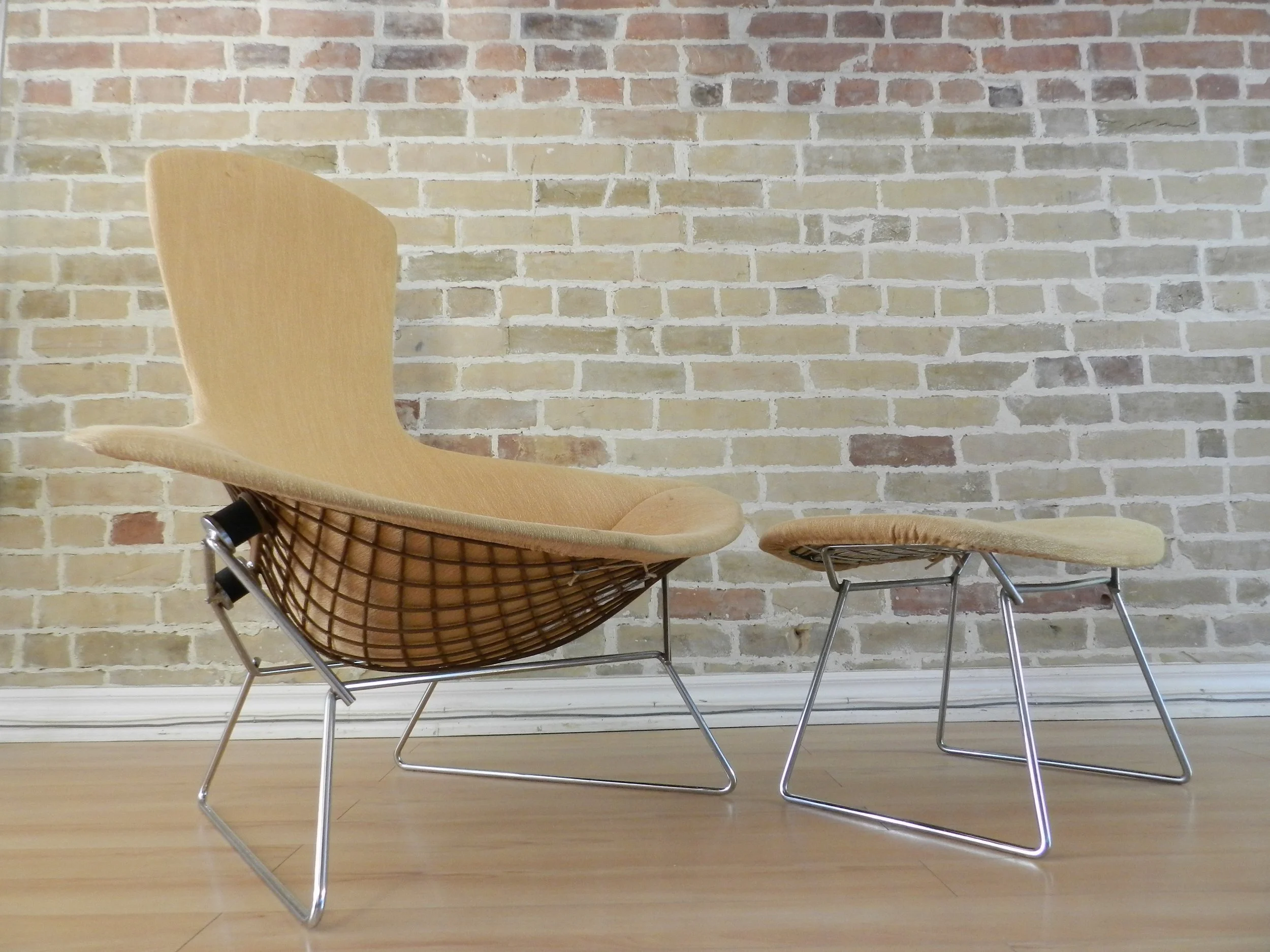 Bird lounge chair and ottoman designed by Harry Bertioa for Knoll.  USA, 1960s.