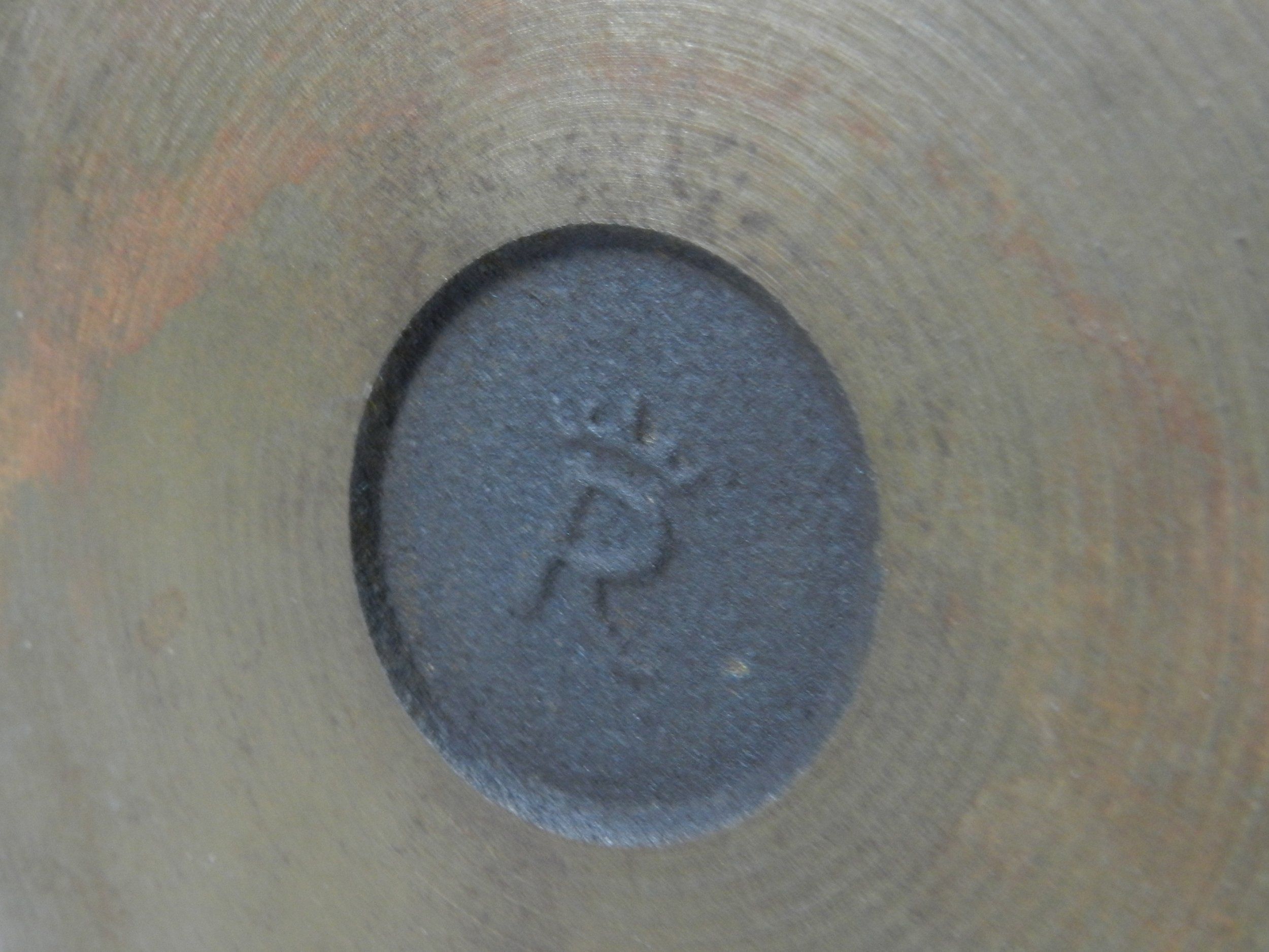 Enameled cast iron pot with lid and removable teak handle designed by Timo Sarpenava for Rosenlew. Oven or stovetop.  Finland, 1960s.