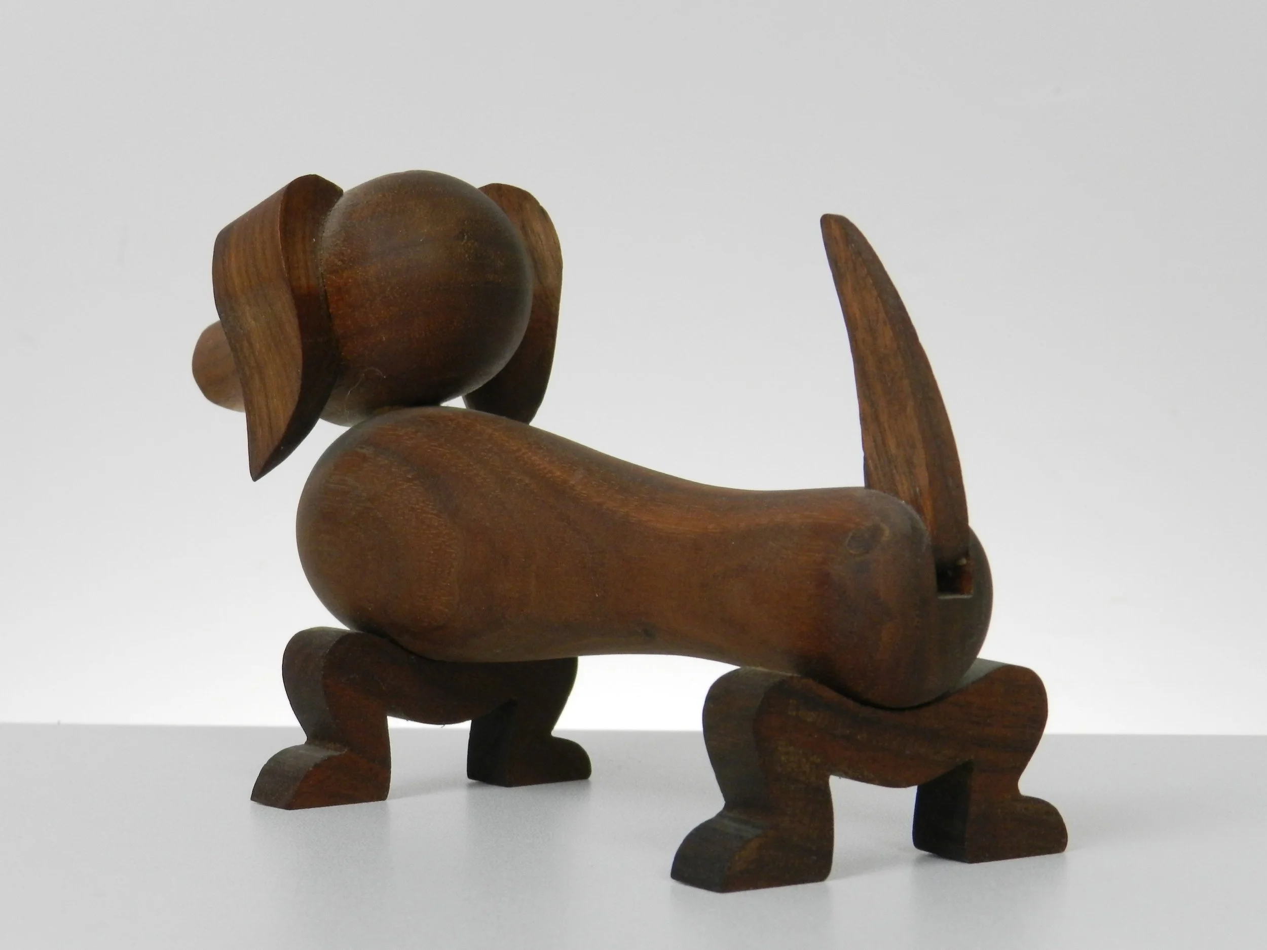Teak dachshund figure designed by Kay Bojesen.  Denmark, recent production.