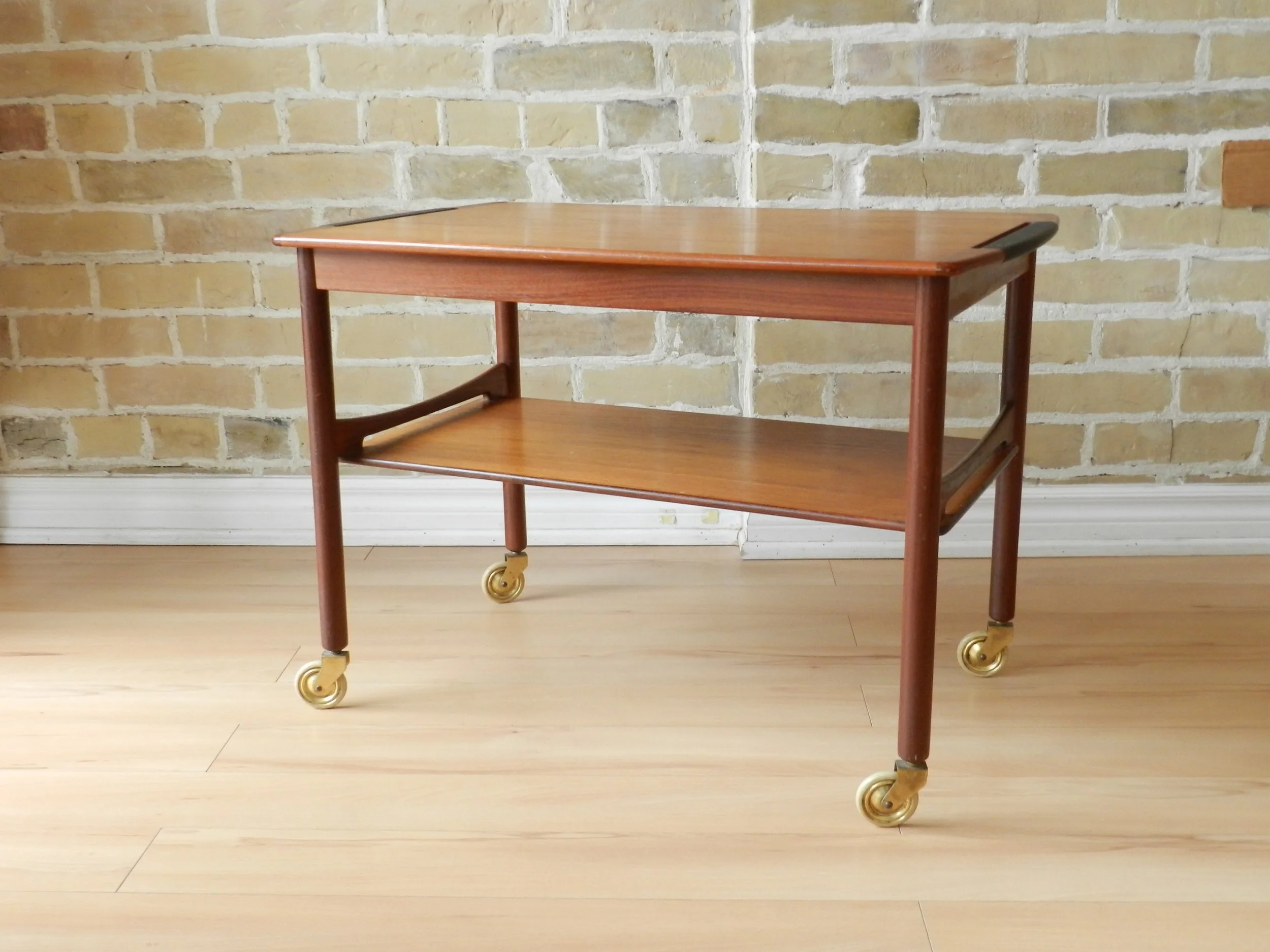 Mid century modern teak bar cart / trolley.  Denmark, 1960s.