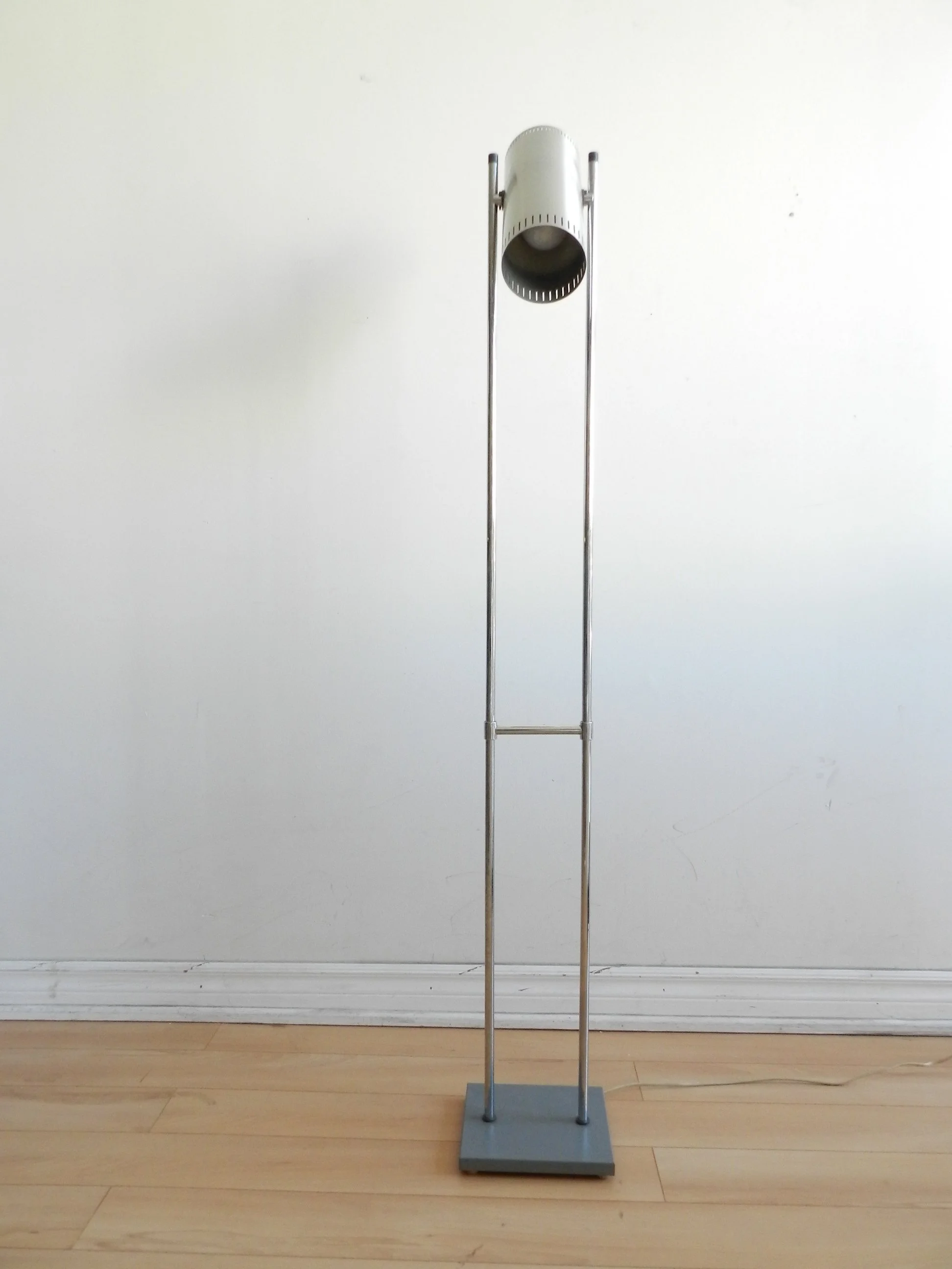 Trombone floor lamp designed by Jo Hammerborg for Fog and Morup.  Denmark, 1960s.