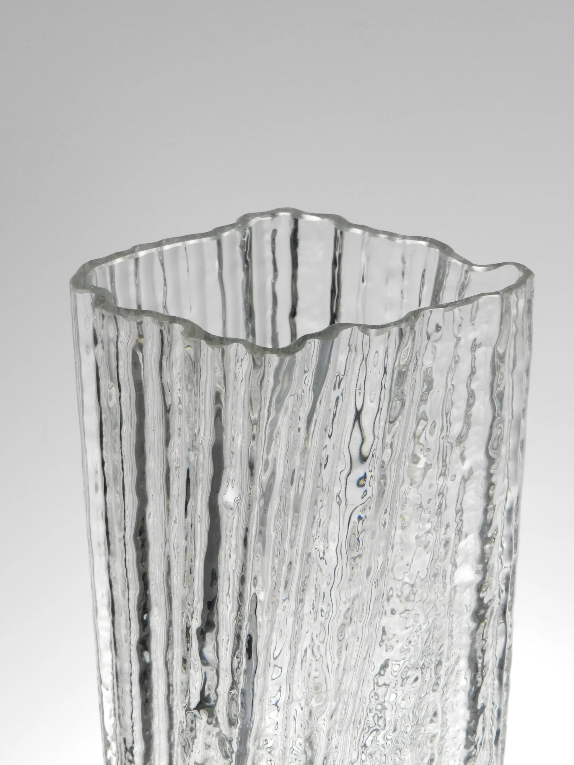 Tall glass vase designed by Martin Freyer for Rosenthal.  Germany, 1960s.