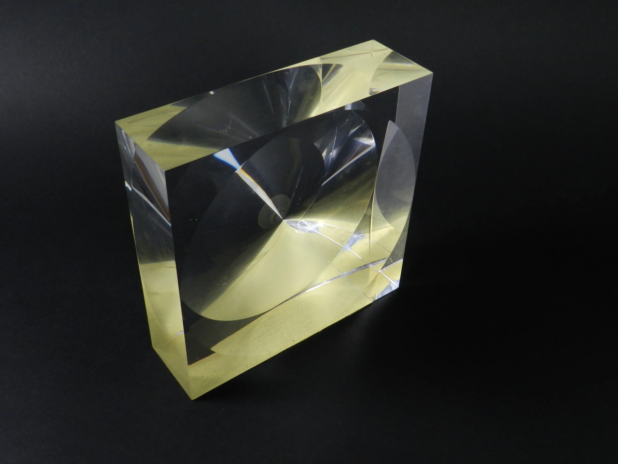Optical lucite sculpture by Giancarlo Bonato. Signed “Bonato”.  Italy, 1970s.