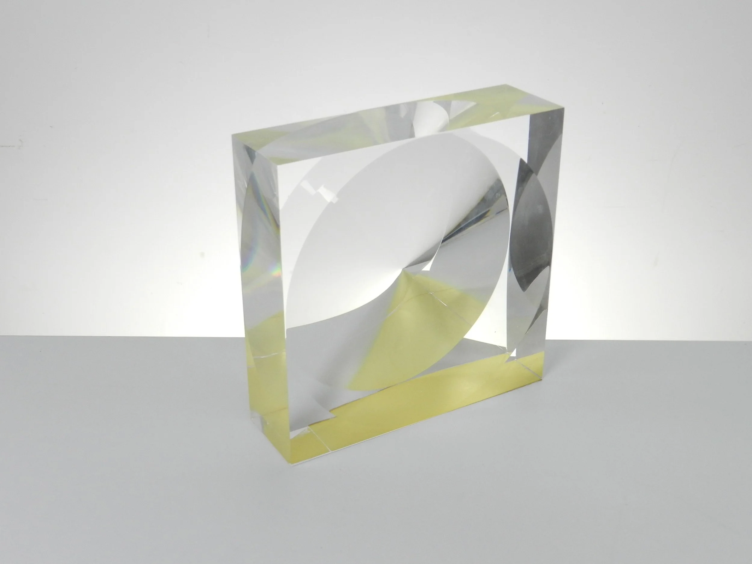 Optical lucite sculpture by Giancarlo Bonato. Signed “Bonato”.  Italy, 1970s.