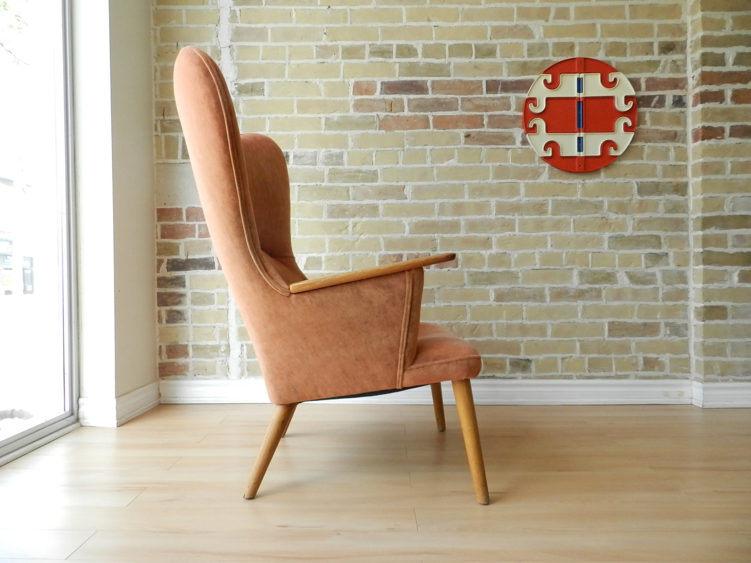 Vintage Mama Bear lounge chair designed by Hans Wegner for AP Stolen.  Denmark, 1950s.