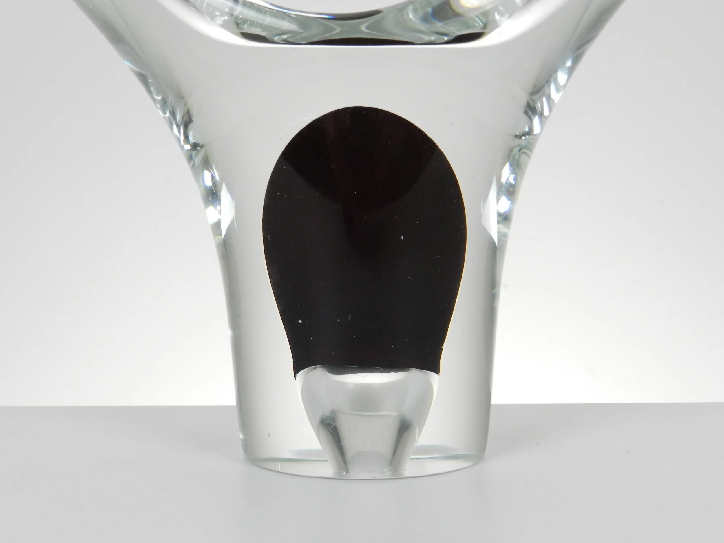 Vintage heavy glass vessel designed by Adam Jablonski.  Poland, 1980s.