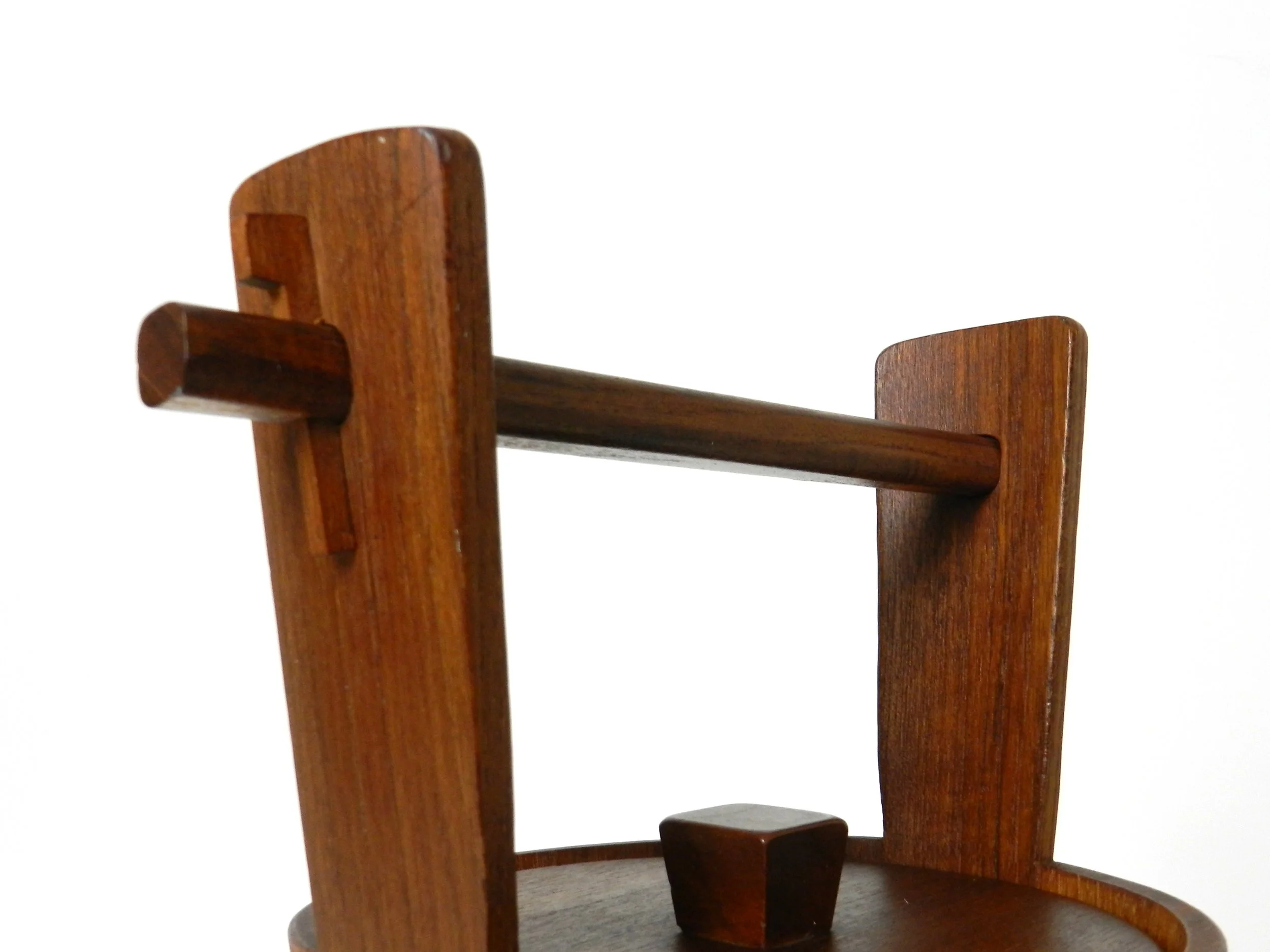 Sculptural mid century modern teak ice bucket by Anri Form.  Italy, 1960s.