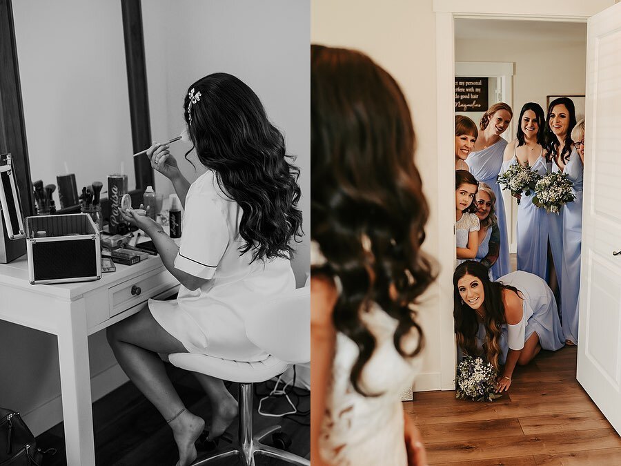Loving this bridesmaid first look 😂 When they swung open the door &amp; I saw all their faces it was both sweet and hilarious (especially miss front row down there 😅) Backyard weddings are *the best*

Ceremony Venue: Bride &amp; Groom&rsquo;s backy