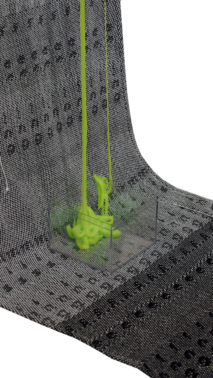 Slough and Static AVL woven cotton, borax and glue polymer 81 x 12 x 4 inches