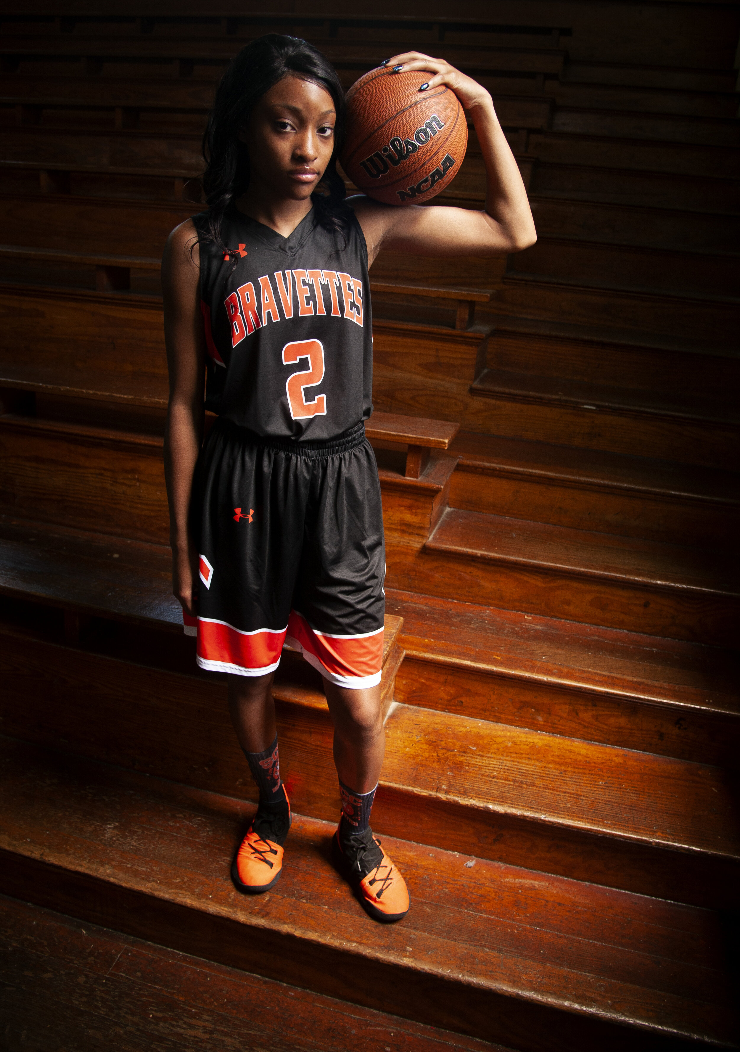  All-Missourian athlete, Scott County Central's Trinity Thomas, poses for a portrait Sunday, April 28, 2019, at the Old Jackson Gym in Jackson, Missouri.  