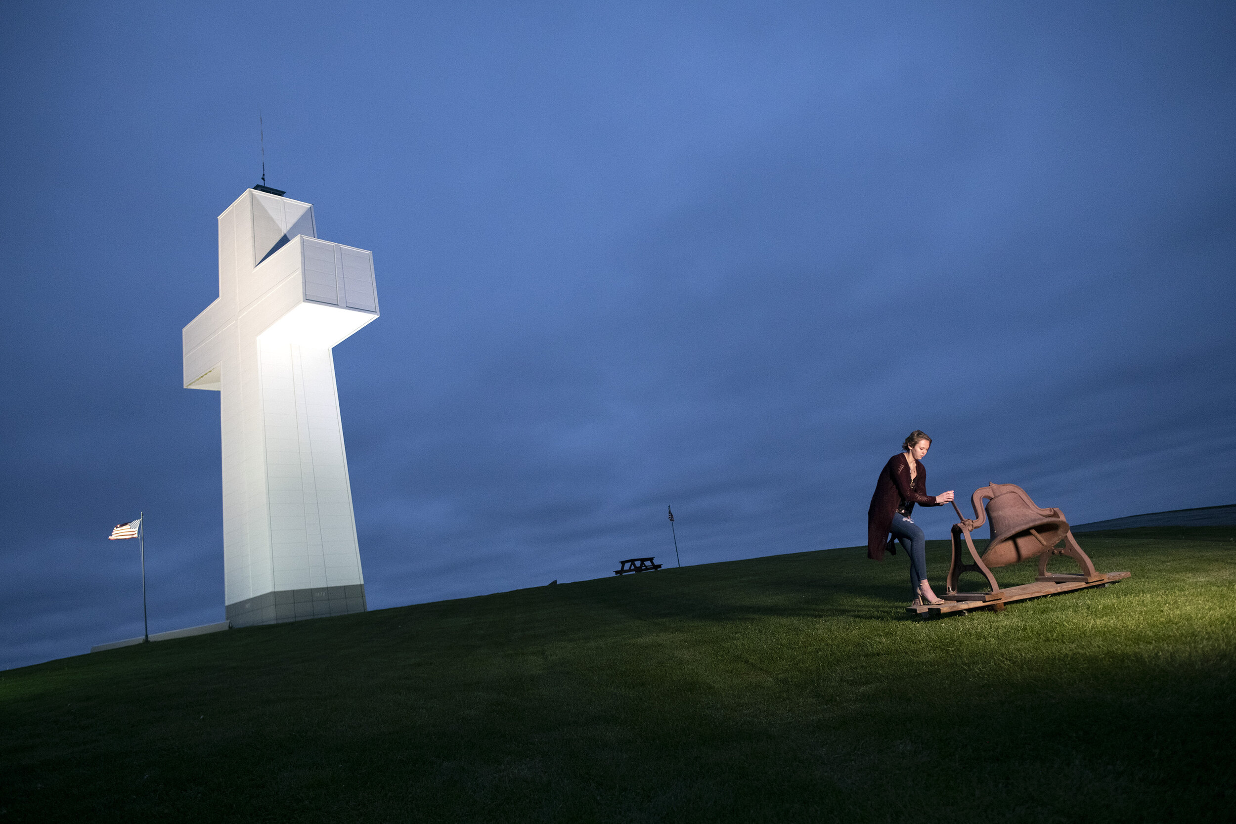  Worshipers flock to Bald Knob Cross of Peace most years for the annual Easter sunrise service, but not during the COVID-19 pandemic. However, there were a few people at the cross, located in Alto Pass, Illinois, to conduct the service and share it w