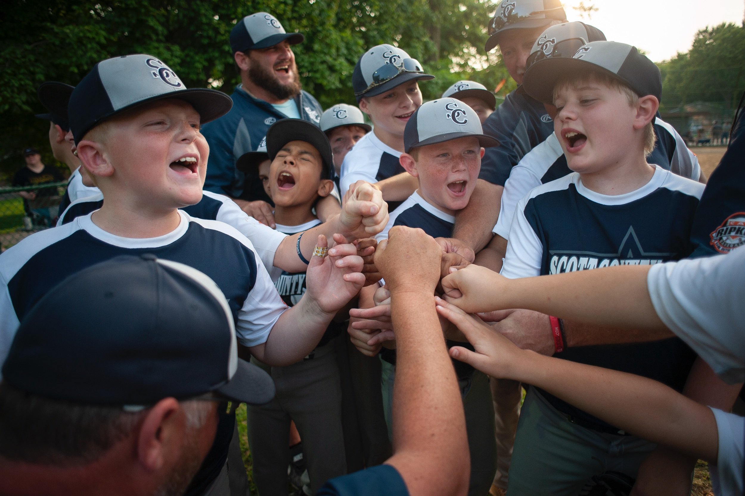 The Scott County All-Stars put their hands together before the start of the championship game of the 2019 Kelso 11U Showdown on June 2 in Kelso, Missouri. The team defeated the SEMO Cardinals 5-2. “Just trying to make kids better. That’s all we’re t