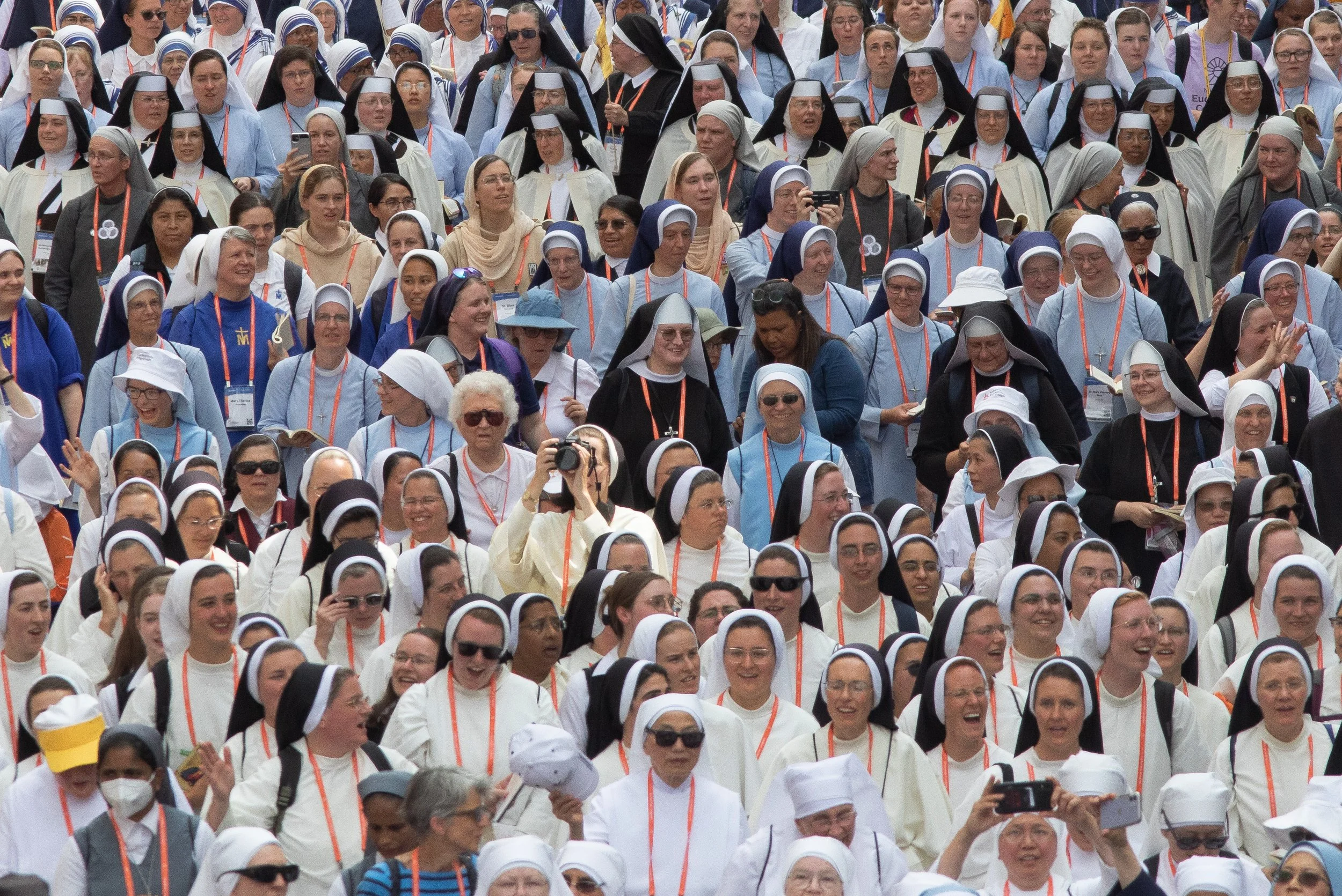  Religious sisters walked in a eucharistic procession through Indianapolis during the 10th National Eucharistic Congress on July 20 in Indianapolis, Indiana. 