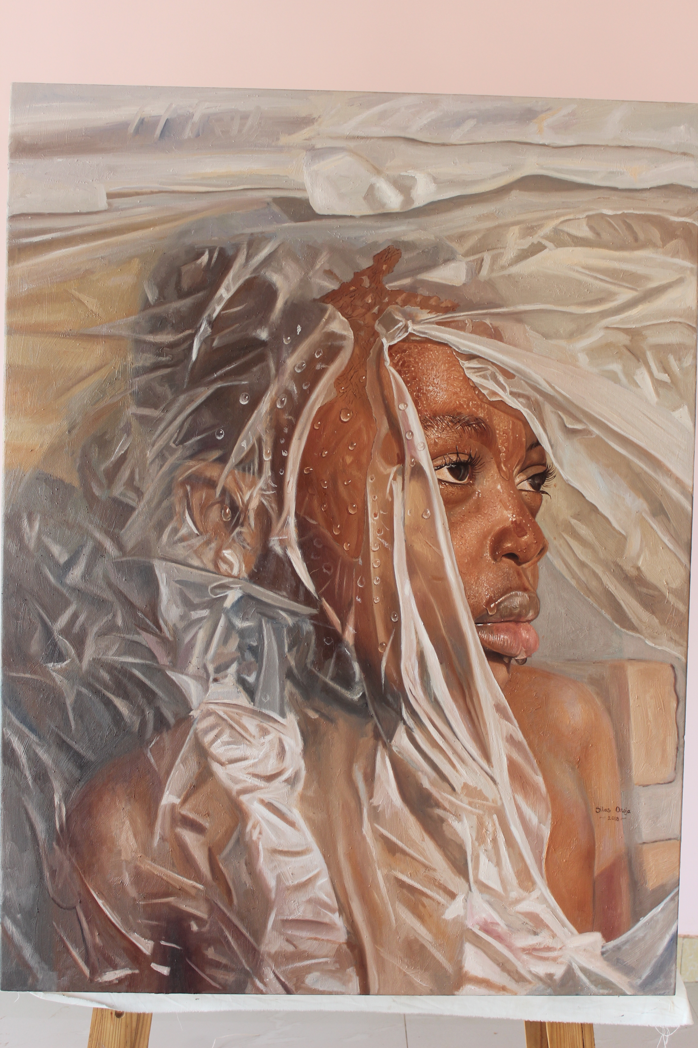 Viral Nigerian artist uses oil painting to tell his story about feeling trapped
