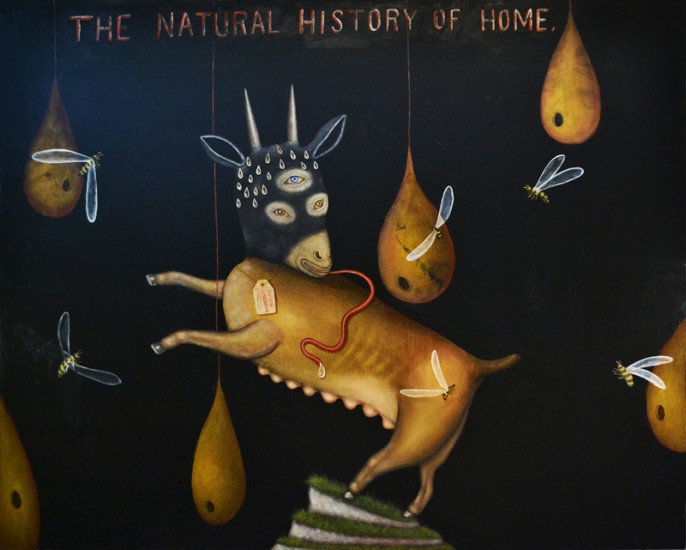 Fred Stonehouse, THE NATURAL HISTORY OF HOME, Acrylic on Canvas, 48 x 60"