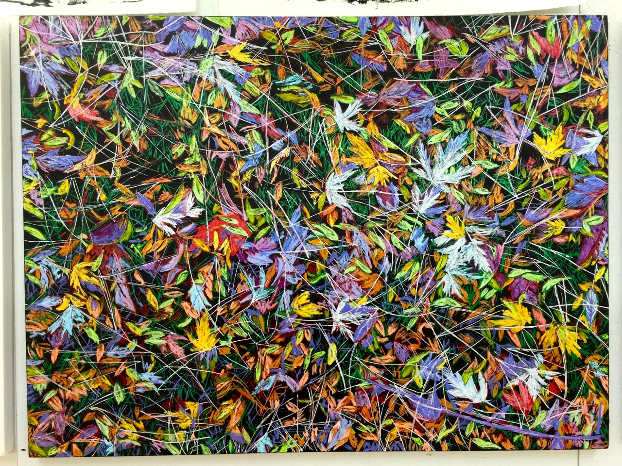 Jan Serr, Leaves and Branches II, 36x48 inches, oil on linen - in progress
