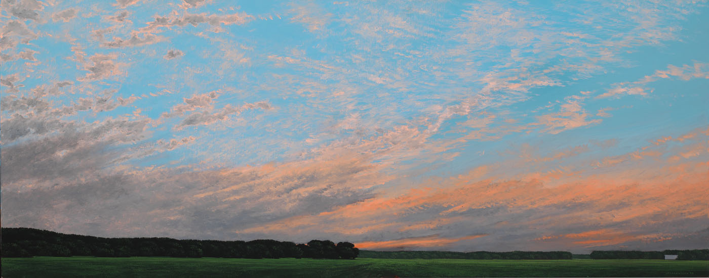 Keith Jacobshagen, AUGUST CICADAS, 18x46 inches, oil on canvas