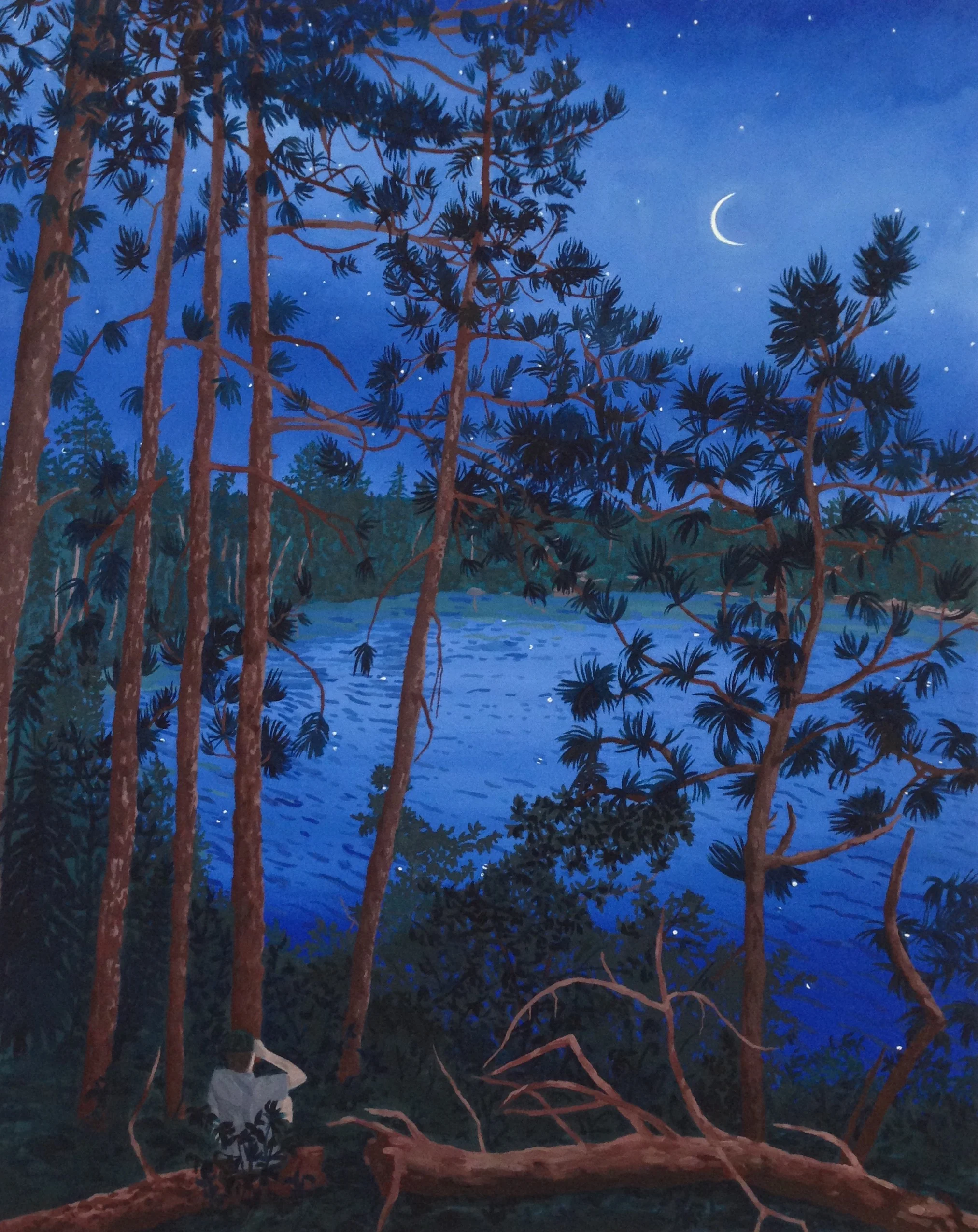 Breehan James, Stargazing on Ester Lake, oil on canvas, 24x30 inches