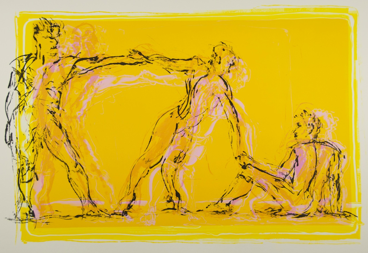Jan Serr, SUMMER DANCERS II, monotype on paper, 22 x 29 inches