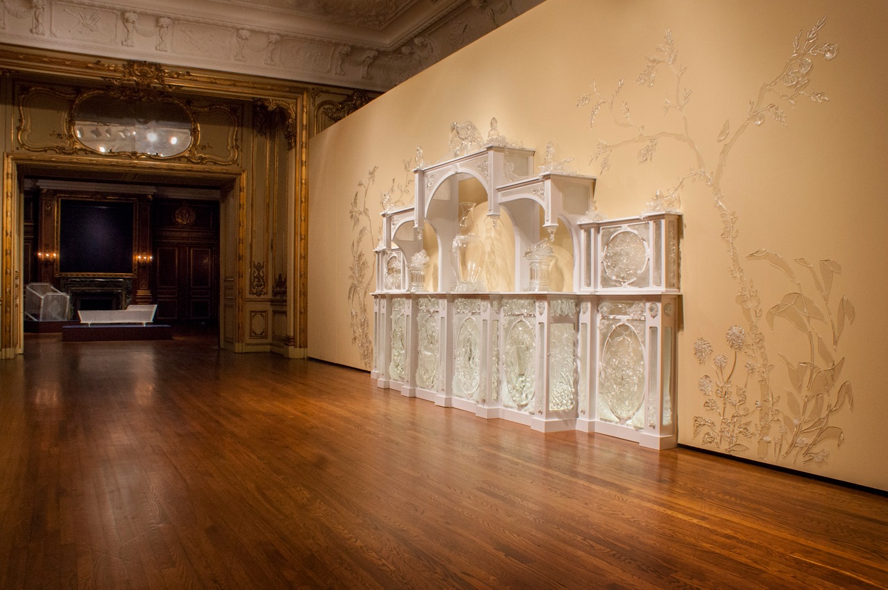 Beth Lipman, Crib, Cradle, and Sideboard with Blue China