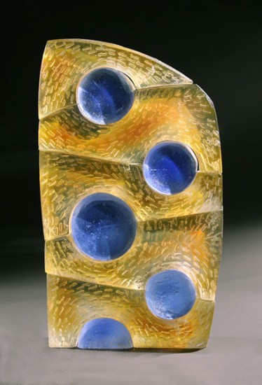 GIBBOUS, Assembled Sand Cast Glass, 17 x 10 x 3 1/2"