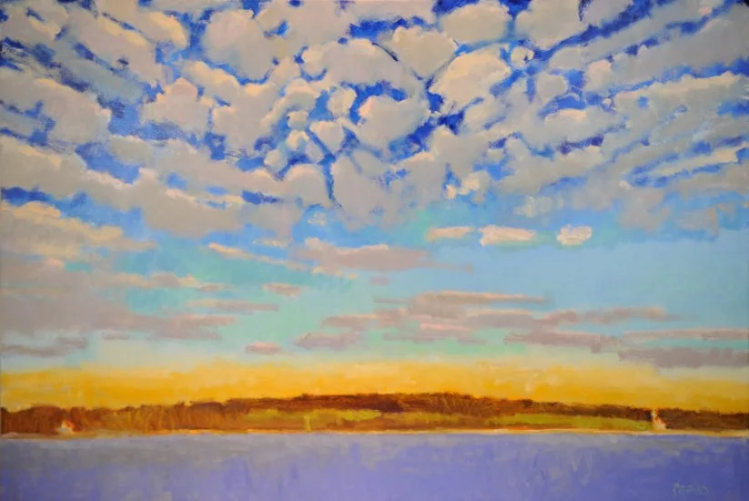 Rodger Bechtold, SKY ABOVE PLUM ISLAND, Oil on Linen, 46 x 68"