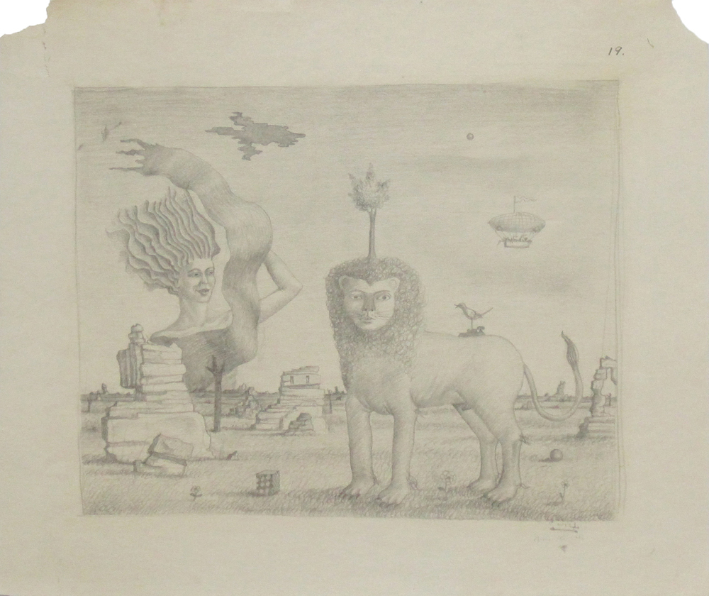 UNTITLED (DESIGN FOR INVASION BY LAND, SEA, AND AIR, 1942, Graphite on Paper, 11 3/4 x 13 3/4"