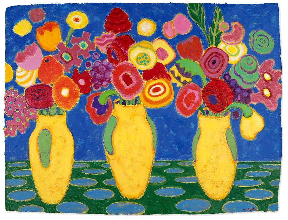 Marion Coffey "Three Yellow Moretti Vases", 2006