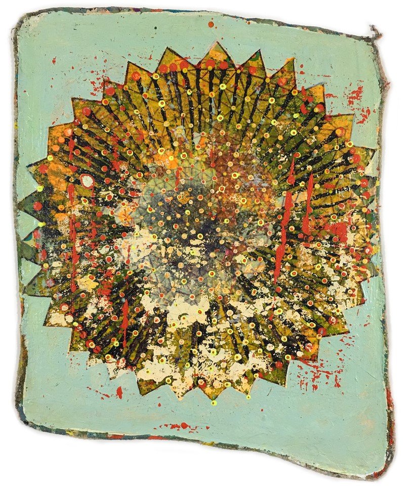 GUIDE, Acrylic on Shop Rag, 18 x 15"